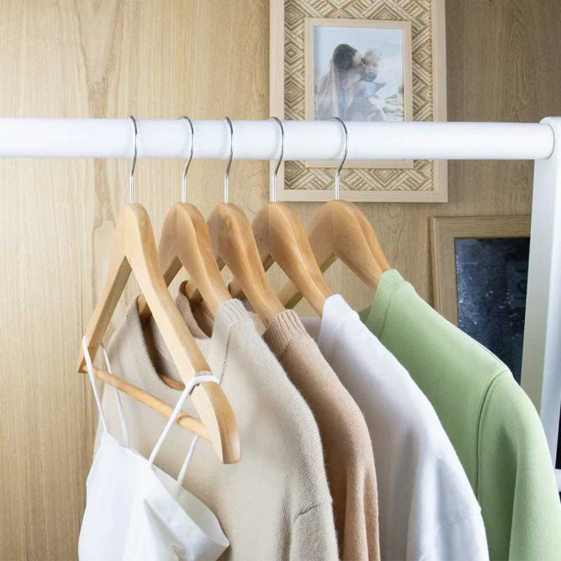 5/10/20/30PCS Wood Suit Hangers Non Slip Wooden Coat Hangers with Smooth Fnish Cut Notches 360 Swivel Hook Clothes HangersXJ240216