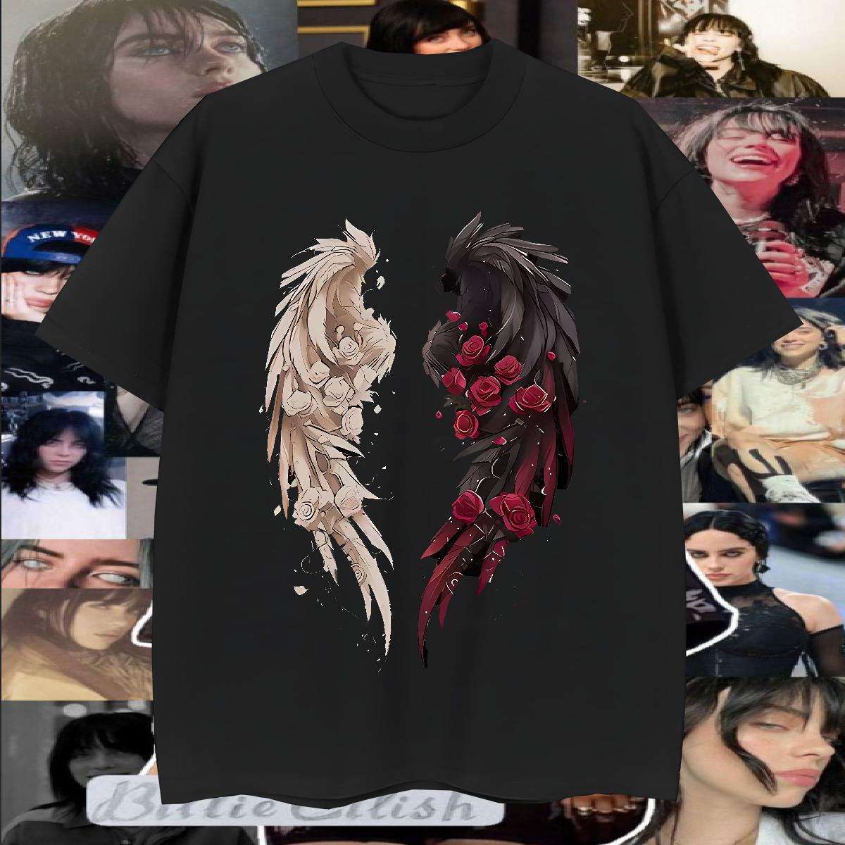 Fashion Casual Men Tops Tees 230g Pure Cotton Summer Casual wing O Neck Short Sleeves Mens T Shirts Designer Custom Cartoon Tops Shirt