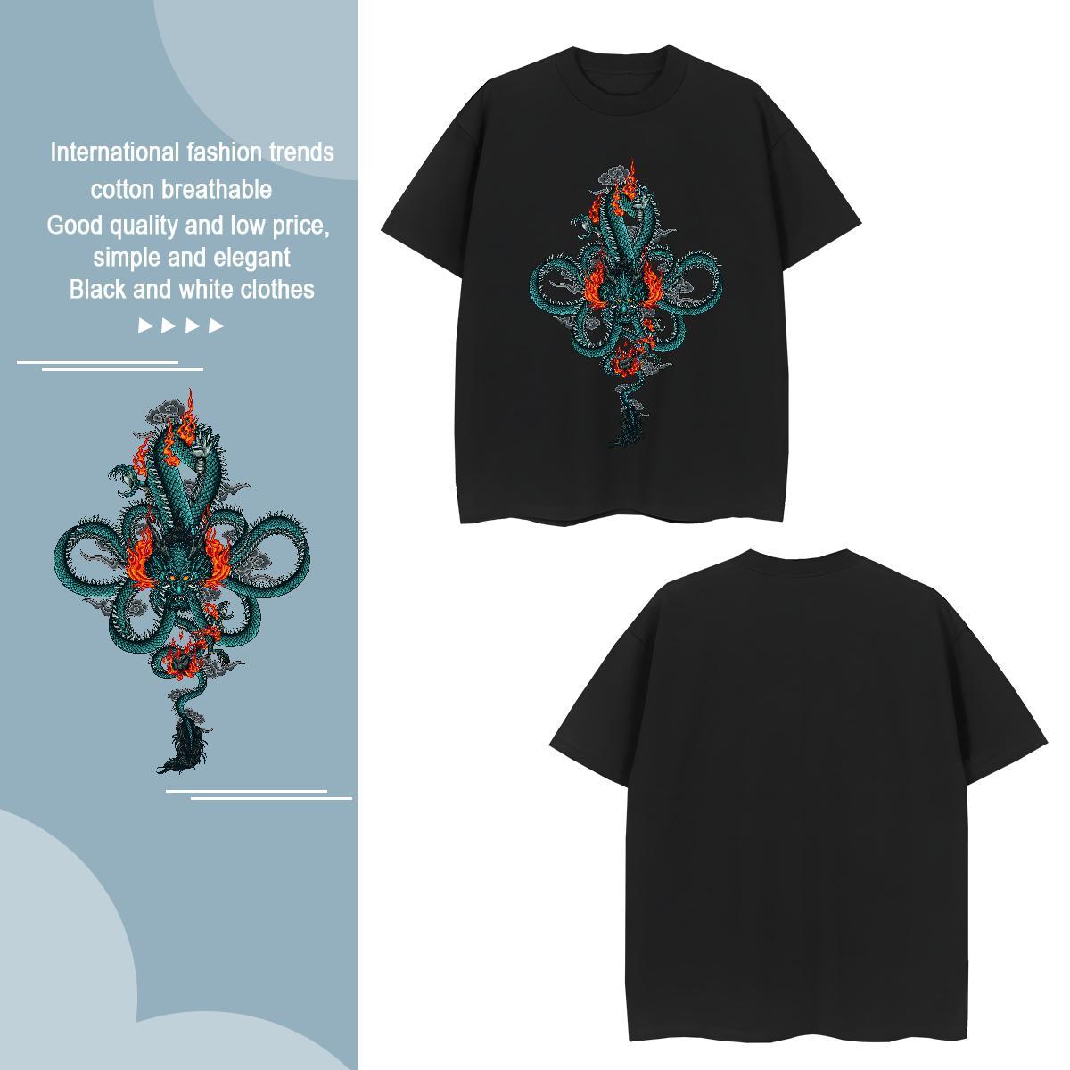 Free Shipping ferocity T-Shirts for Men Street wear Hip Hop Mens Tshirts 230g Pure Cotton Designer Fashion Breathable Short Sleeve Oversized 3XL 4XL C