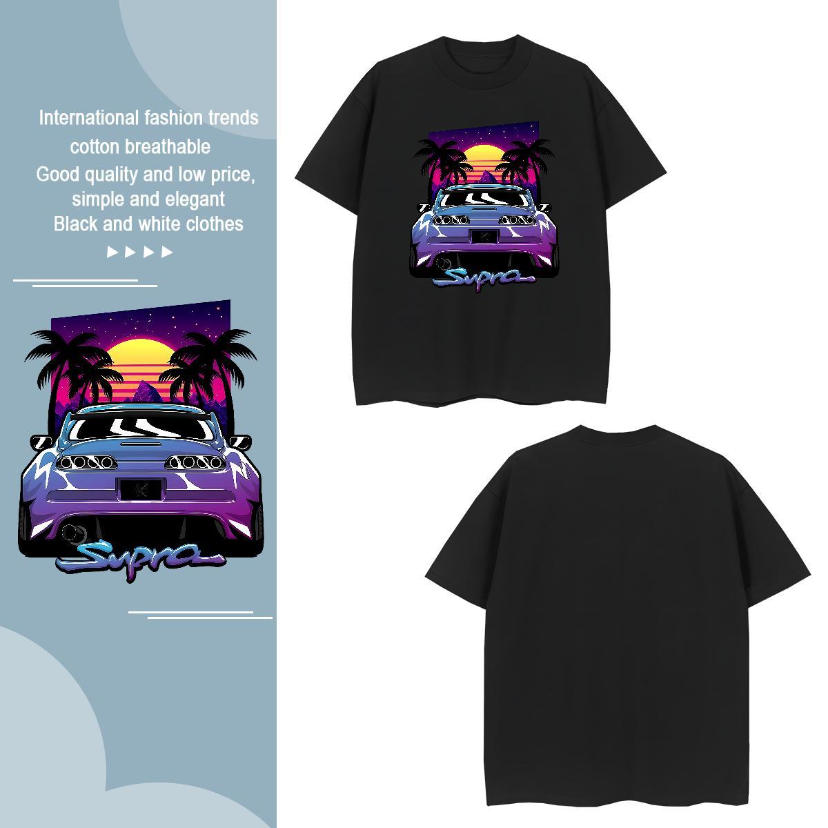 Wholesale car Man T Shirts Beach Men Clothes T-Shirt 230g 100% Cotton Factory Direct Pure Cotton Graphic Tees Shirts