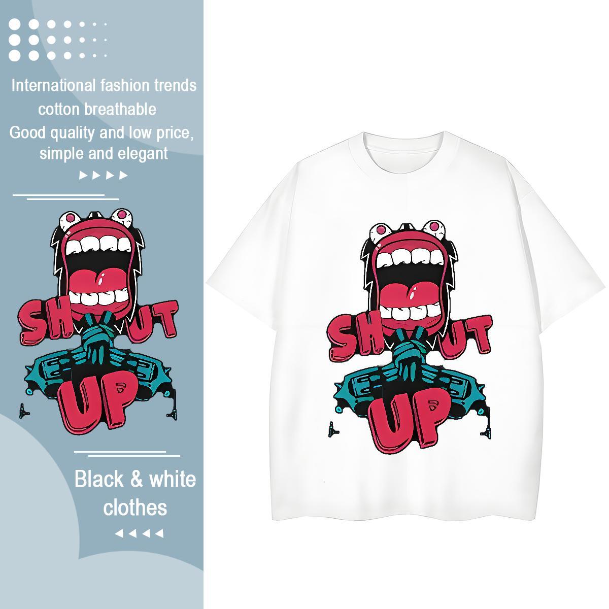 Wholesale Lady T shirt 230g 100% Cotton letter Outdoor T-Shirts for Women Crew Neck Customized Print Tops Tees
