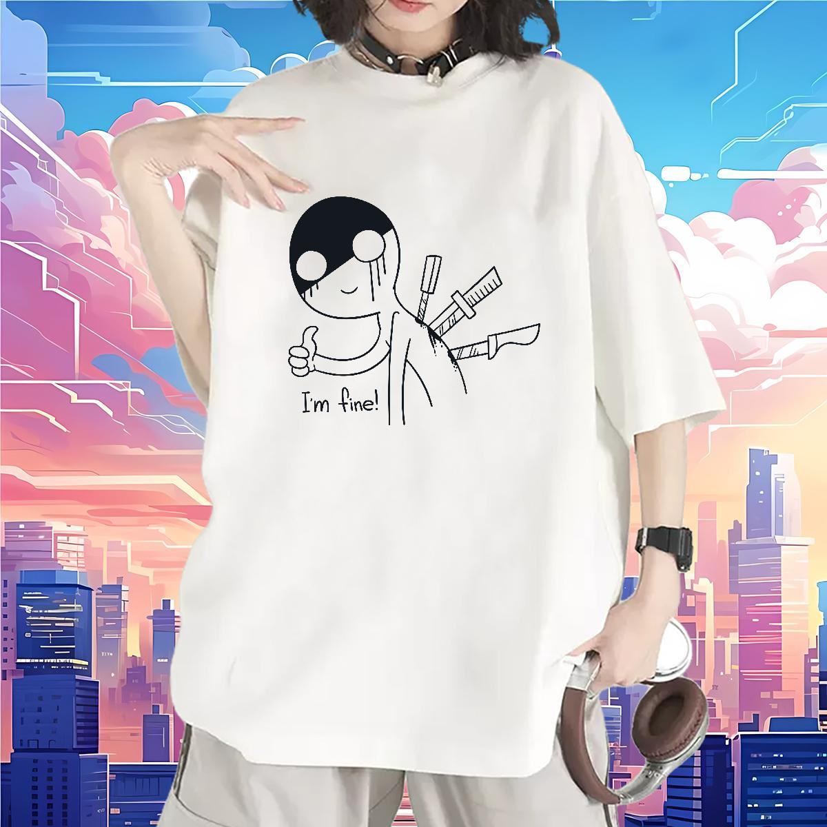 Comfortable Women Tshirts 230g 100% Cotton painting Casual Sport T shirt Crew Neck Custom Print Oversized Top Shirts