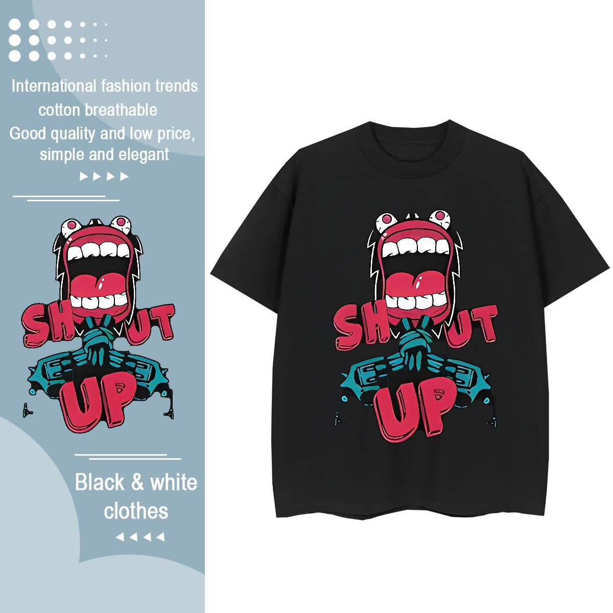 Wholesale Lady T shirt 230g 100% Cotton letter Outdoor T-Shirts for Women Crew Neck Customized Print Tops Tees