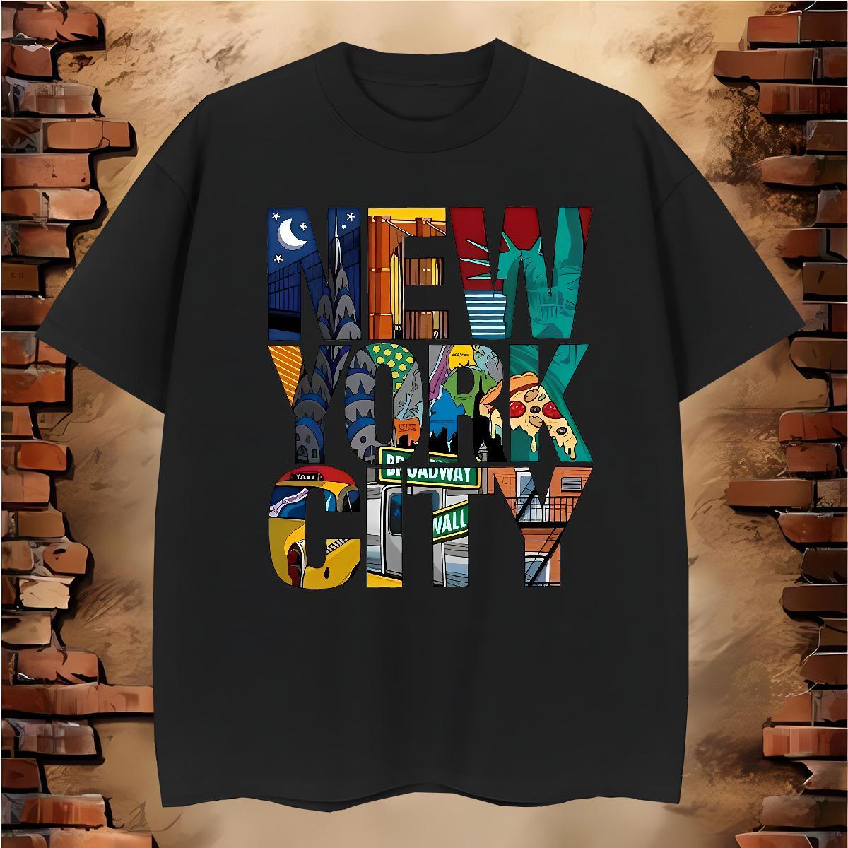 Unisex New York T Shirts Men High Street Hip Hop Tshirts 230g 100% Cotton Fashion Design Crew Neck DIY Printed Polos