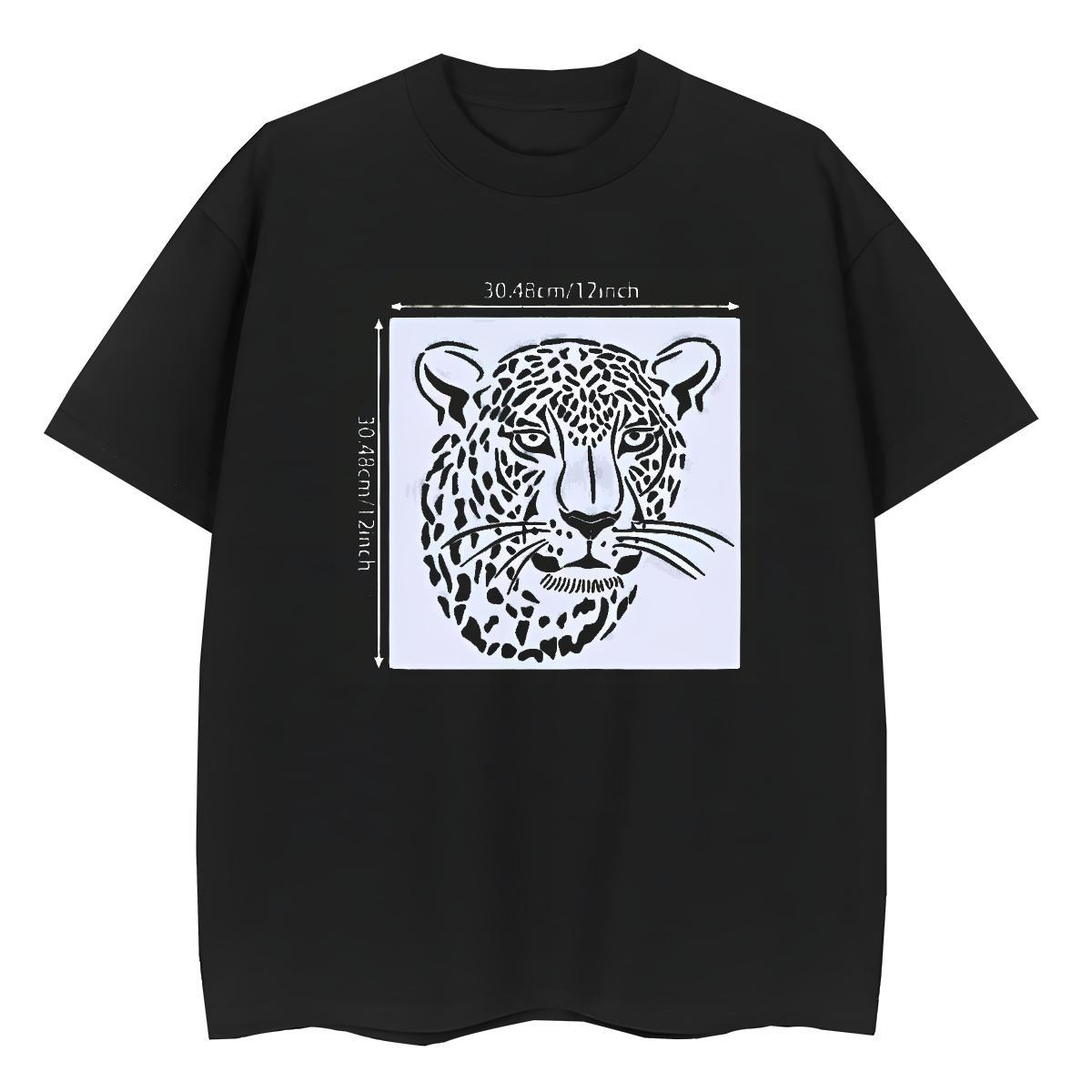 DIY Women T Shirts Breathable Soft 230g Cotton Womens Tshirts Cartoon Print leopard Outdoor Designer Nice Clothes Shirt