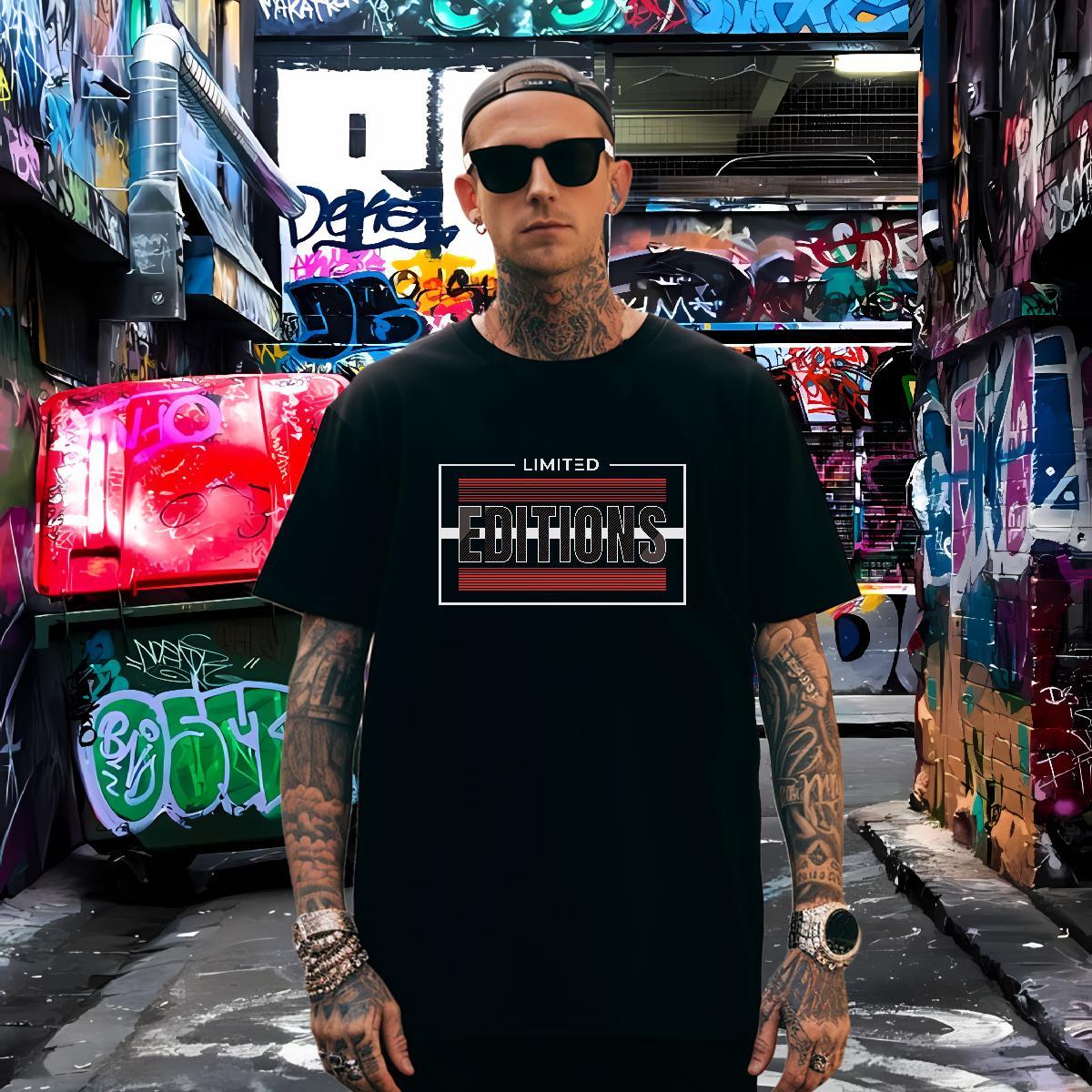 Loose editions T-Shirts for Men Beach Couples T Shirts 230g Cotton 2024 Breathable Short Sleeve Cartoon Printing L-4XL Tee Shirt