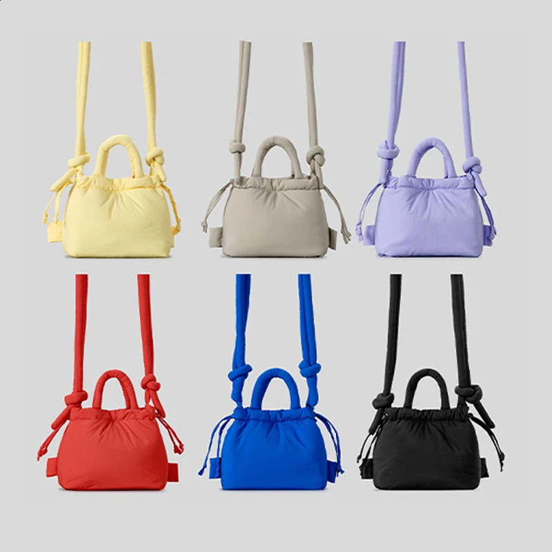 Fashion Small Puffer Tote Bag Padded Women Shoulder Bags Nylon Down Cotton Crossbody Mini Lady Handbags 2024 240821