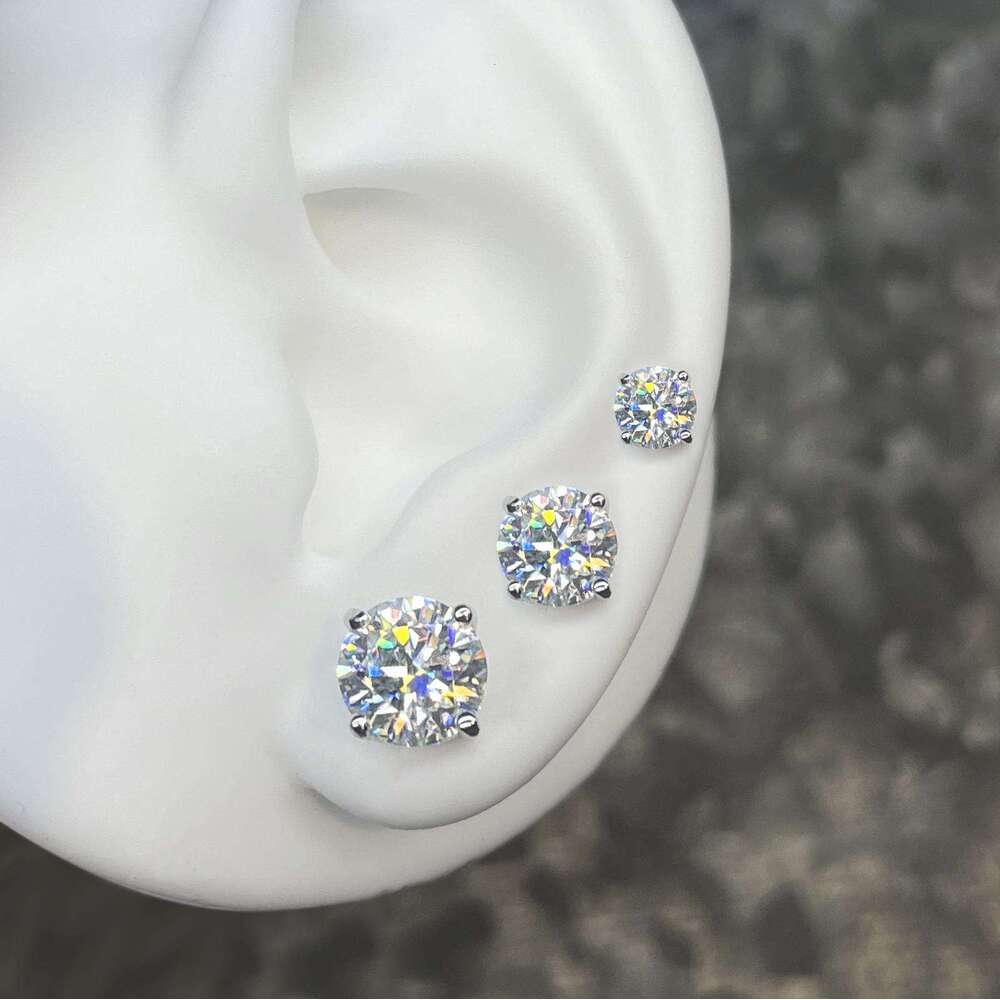 New Fashion Pass Diamond Tester 5mm 6.5mm 8mm Moissanite Stud Earrings Sterg Sier Magnetic Halo Earings Jewelry For Men