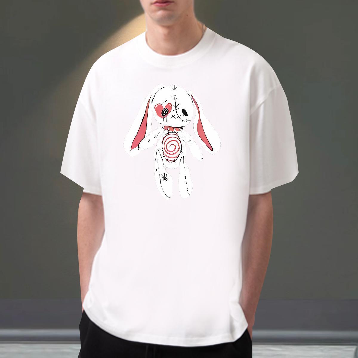 Loose Fit Tshirts Home Outdoor 230g 100% Cotton Oversized Breathable Soft rabbit Men T Shirts New Designer Tees Shirts