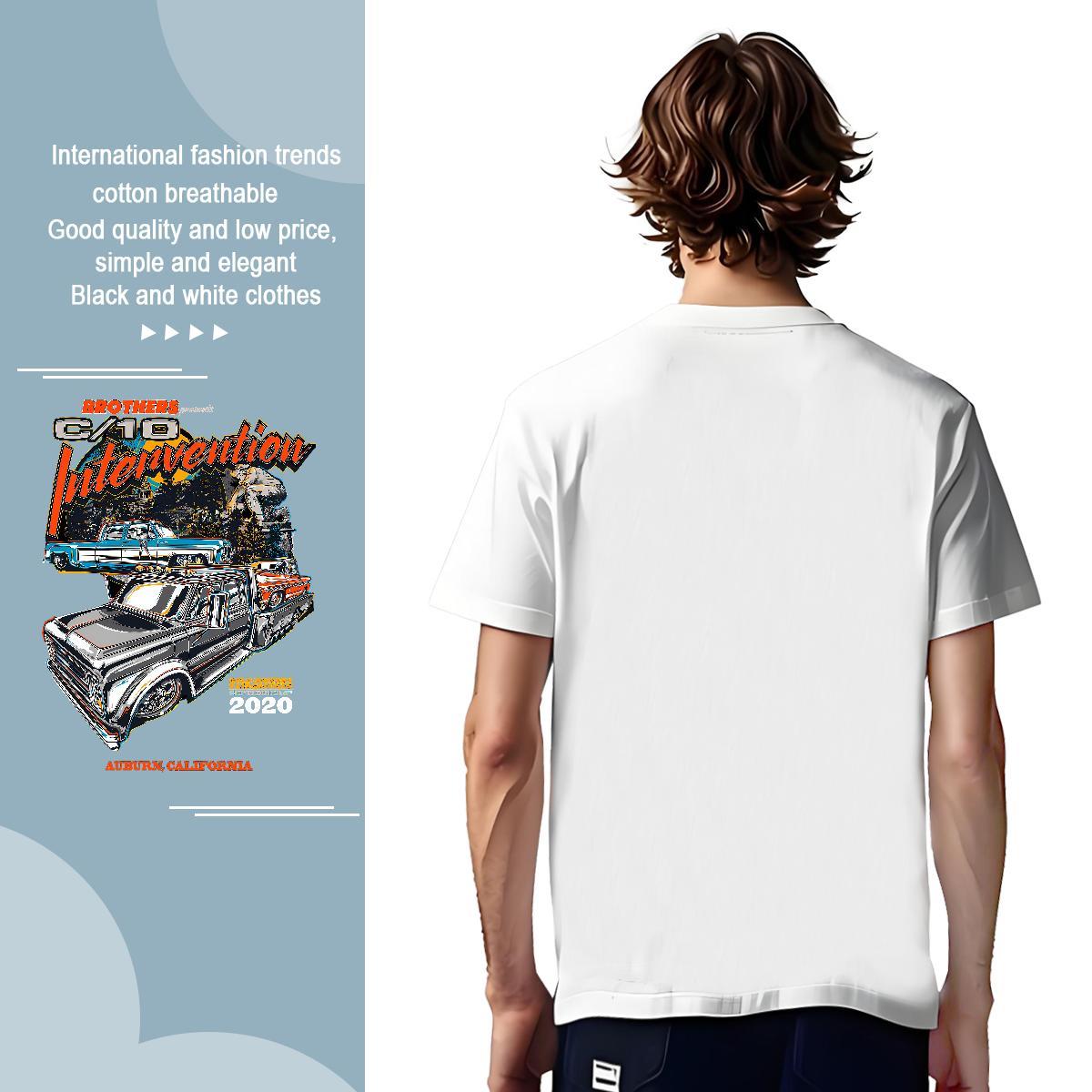 Soft car T Shirt For Man Street wear Hip Hop Men Tees 230g Cotton Stylist Crew Neck Breathable Graphic Wear