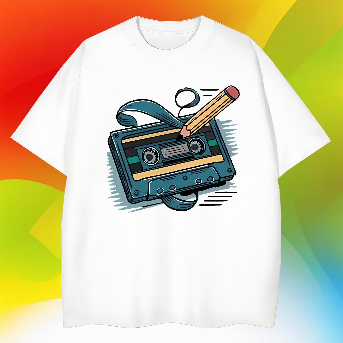 Free Shipping radio T-Shirts for Men Street Tshirts 230g 100% Cotton Fashion Designer Breathable Short Sleeve Custom Cartoon Clothings