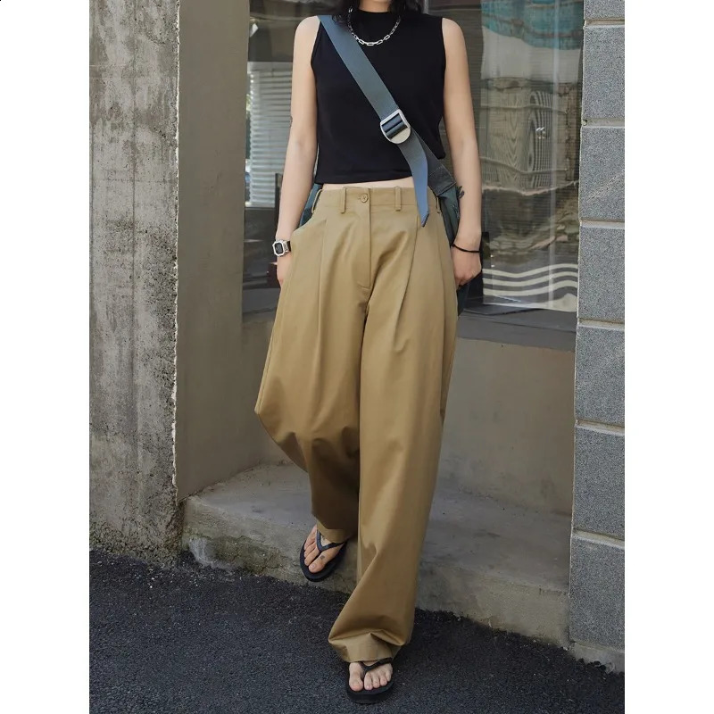 Deeptown Elegant Oversized Suit Pants Women Baggy Office Wide Leg Classical High Waist Trousers Harajuku Casual Basic Pantalones 240821