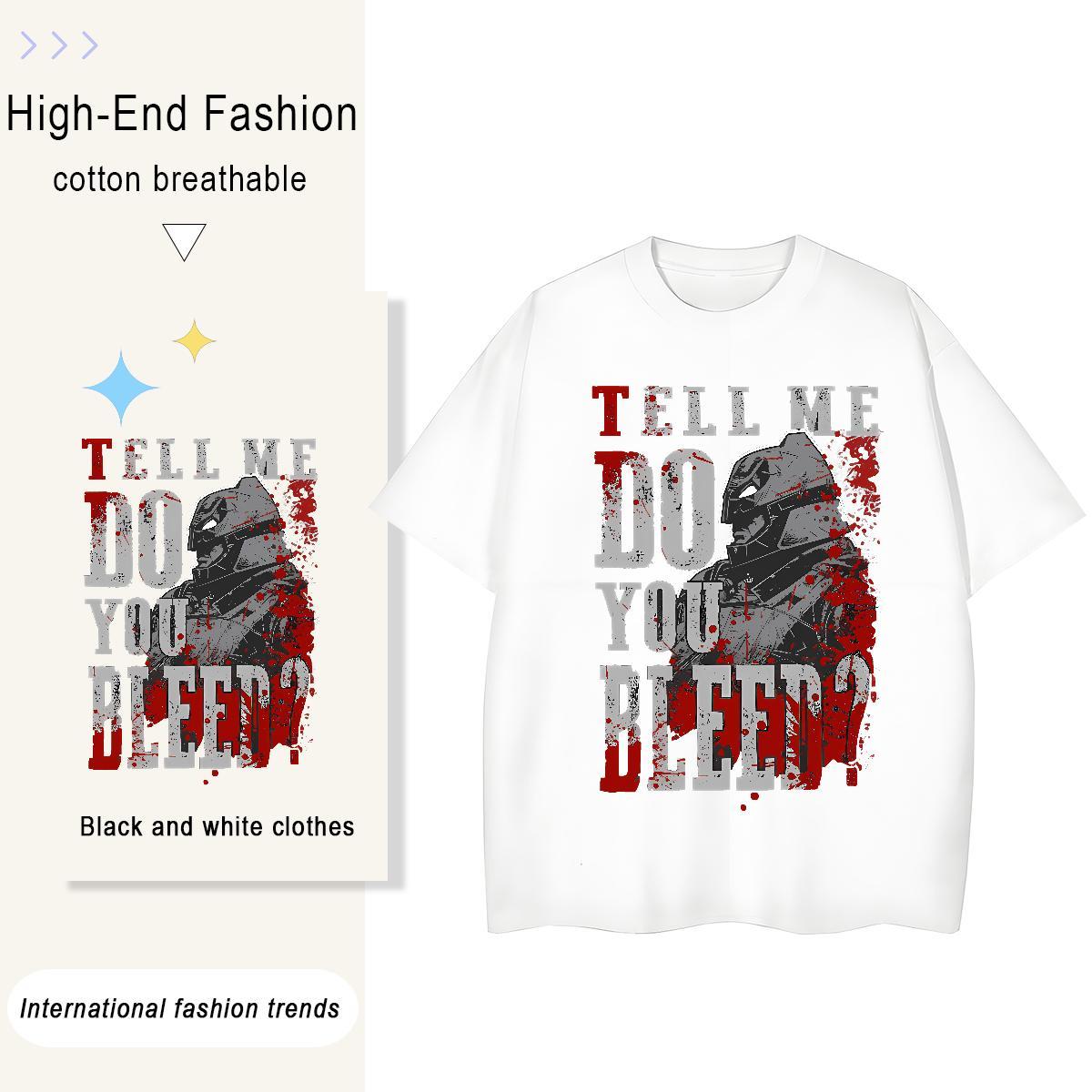 Free Shipping Women Tshirts 230g Pure Cotton scary Spring Summer Woman T Shirts Breathable Short Sleeve DIY Anime Printed Top Tees