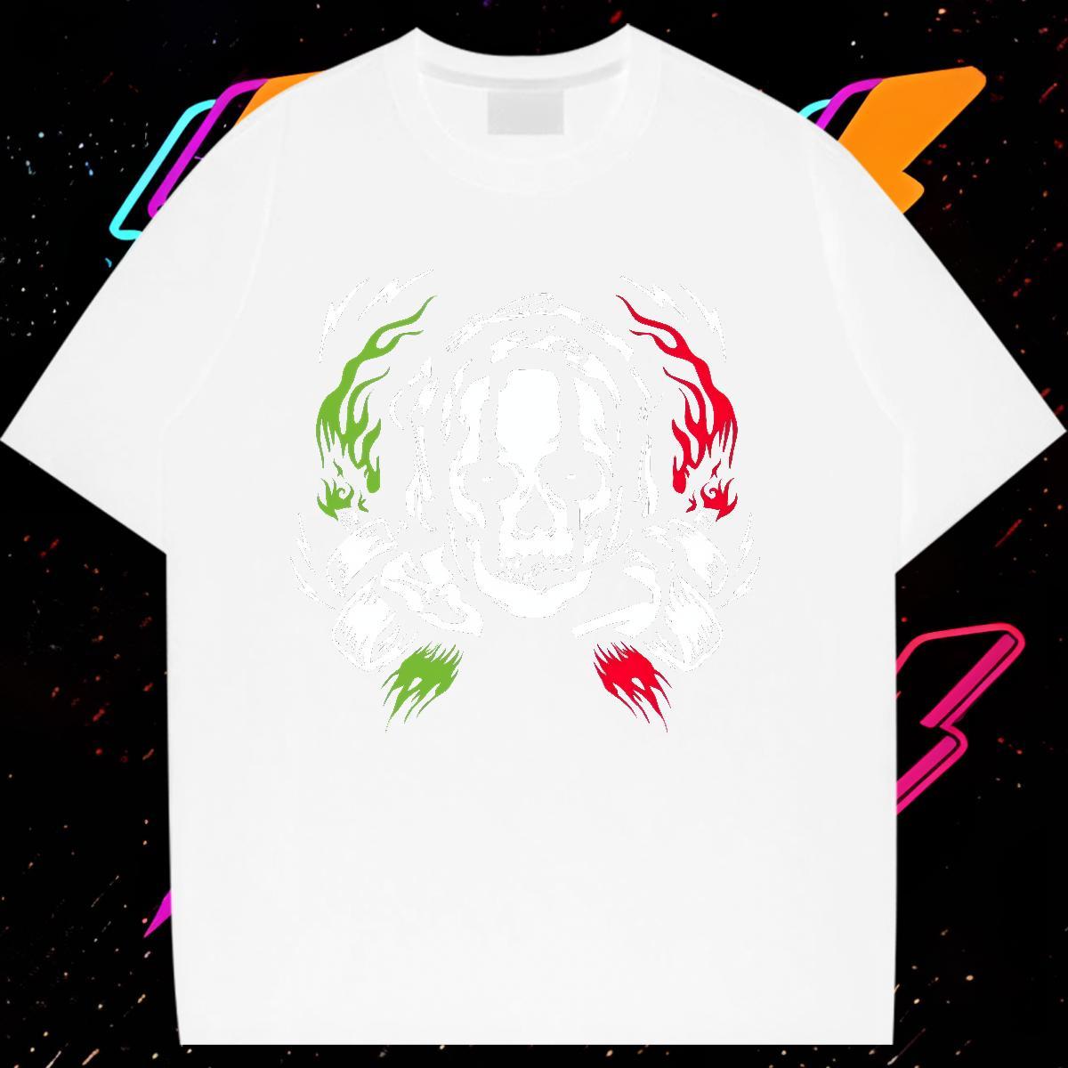 Soft Women Tees 230g Cotton scary Sport Womens T Shirts Short Sleeve O-Neck Anime Print Clothes Shirt