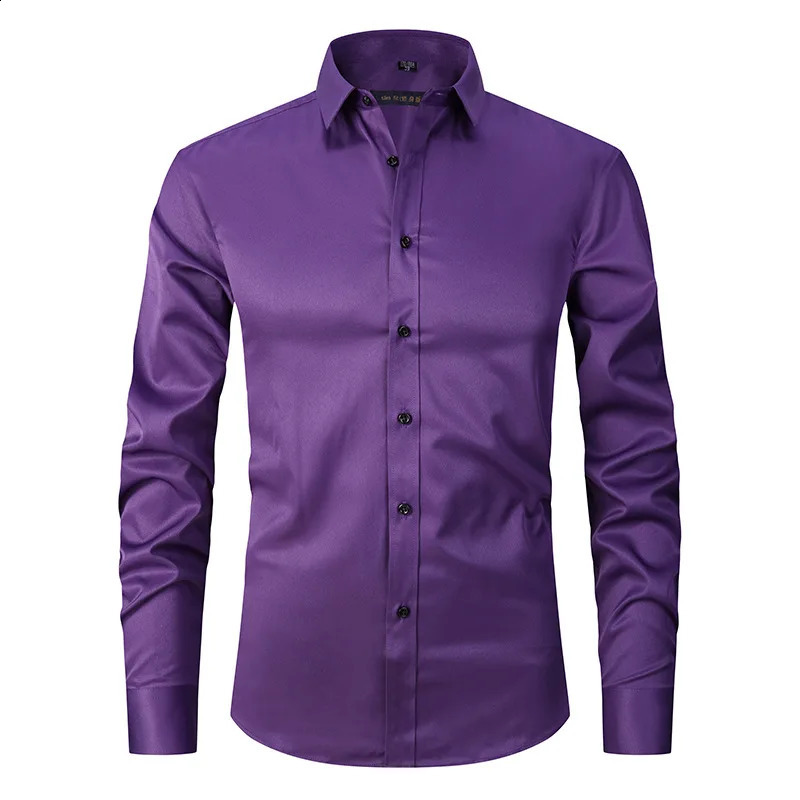 Mens High Quality Long-sleeved Shirts Spring Autumn Business Casual Lapel Buttons Formal Wear Shirts Black White Blue Pink 240822