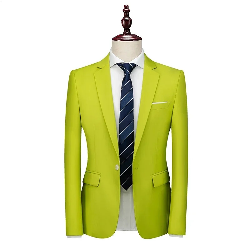 Spring Autumn Fashion Mens Business Casual Solid Color Suits Male One Two Button Blazers Jacker Coat Trousers Pants 240821