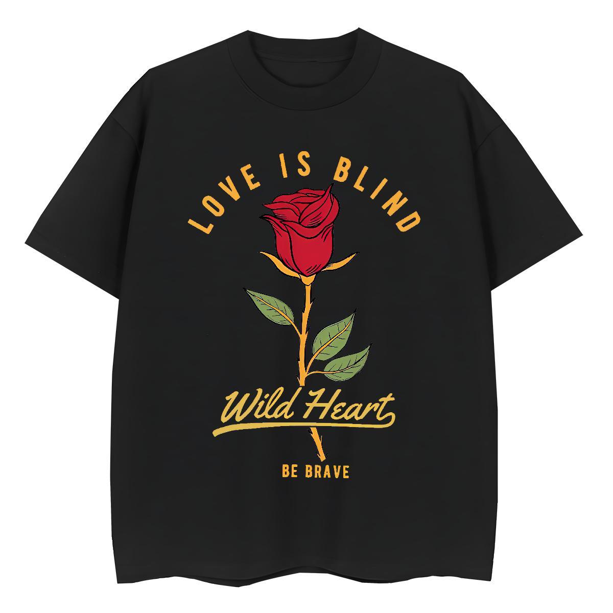 Classic Woman T Shirts Short Sleeve O-Neck 230g Cotton Womens Tshirts Black Oversized flower Casual Beach 5A Top Shirts