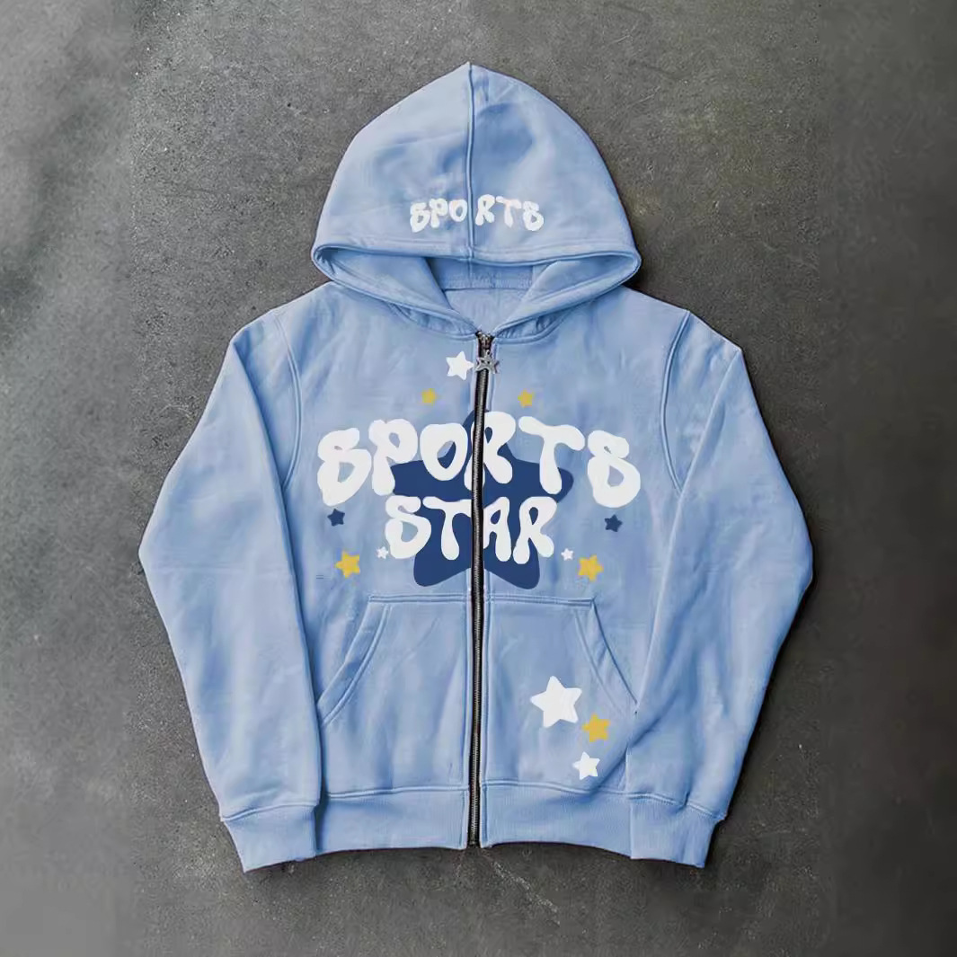 Men's Hoodies & Sweatshirts Hooded Zipper Printed Hoodie Personalized Street Loose and Versatile Y2K Top