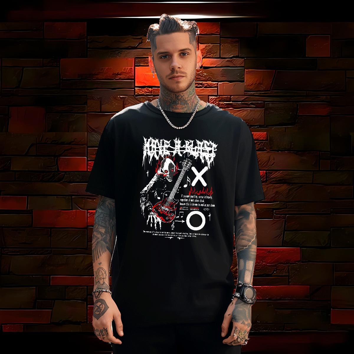 Brand skull T shirt Anime Printing Street Men Tshirts 230g Cotton Custom Pure Cotton DIY Printed Polos