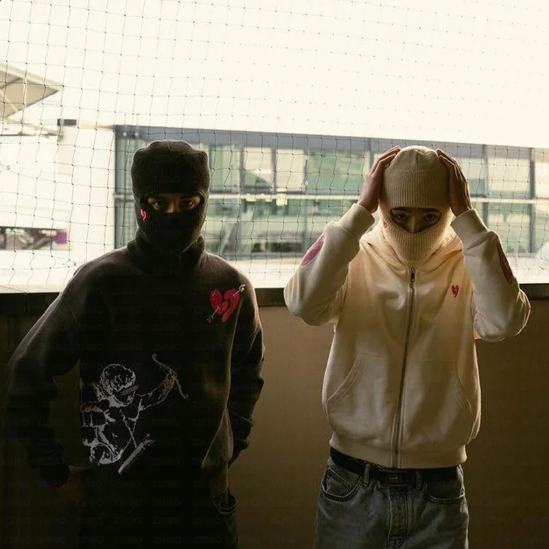 Hip Hop Street Gothic Wool Retro Pullover Sweater Knitted Womens Y2K Harajuku Punk Kpop 240821