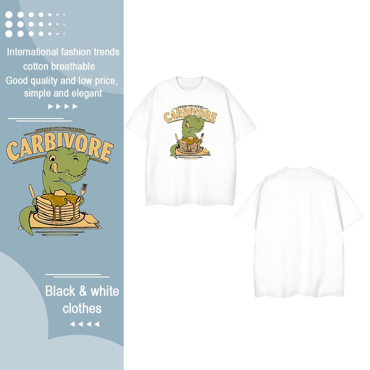 New Women T Shirts Breathable Crew Neck 100% Cotton 230g Unisex Tshirts Skull dinosaur Street Wear 5A Clothings