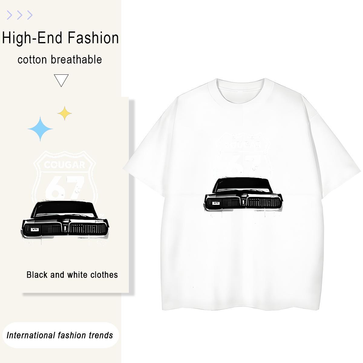 Classic T Shirts Women 230g Pure Cotton Round Neck Short Sleeve Beach car Woman Tshirt Female Customized Clothes Shirt