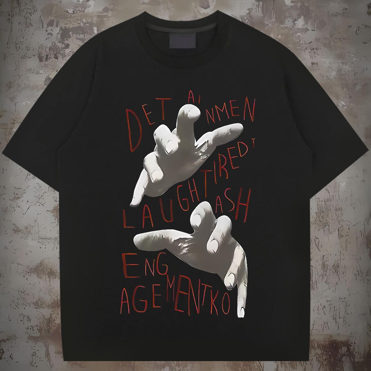 Loose hand Man T Shirts Street Wear Tshirts 230g 100% Cotton Wholesale Breathable Short Sleeve Custom Anime Tee Shirt