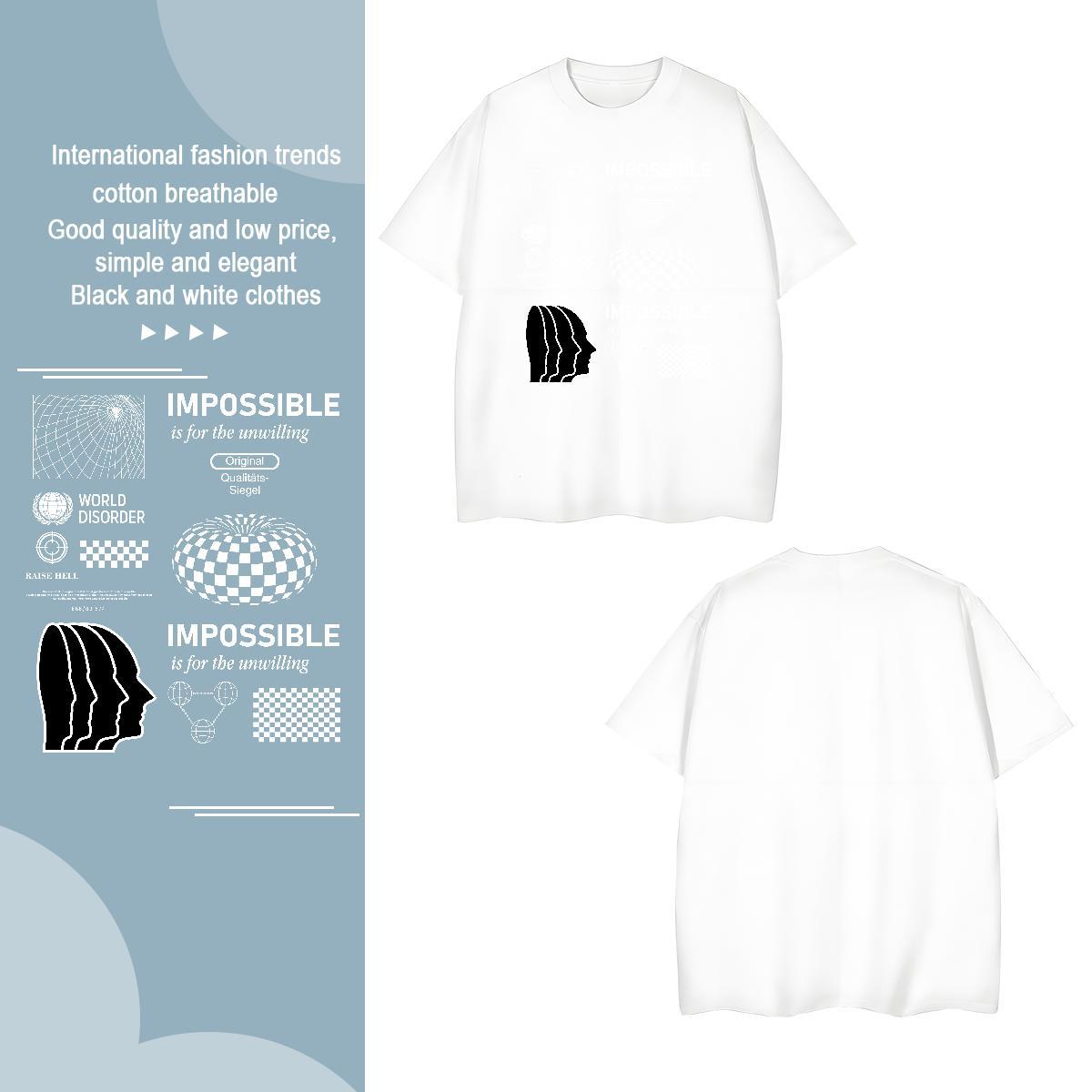Cool Design side face Mens T Shirts Home Outdoor Couples T Shirts 230g Cotton New Arrival Crew Neck Asian Size Tshirts