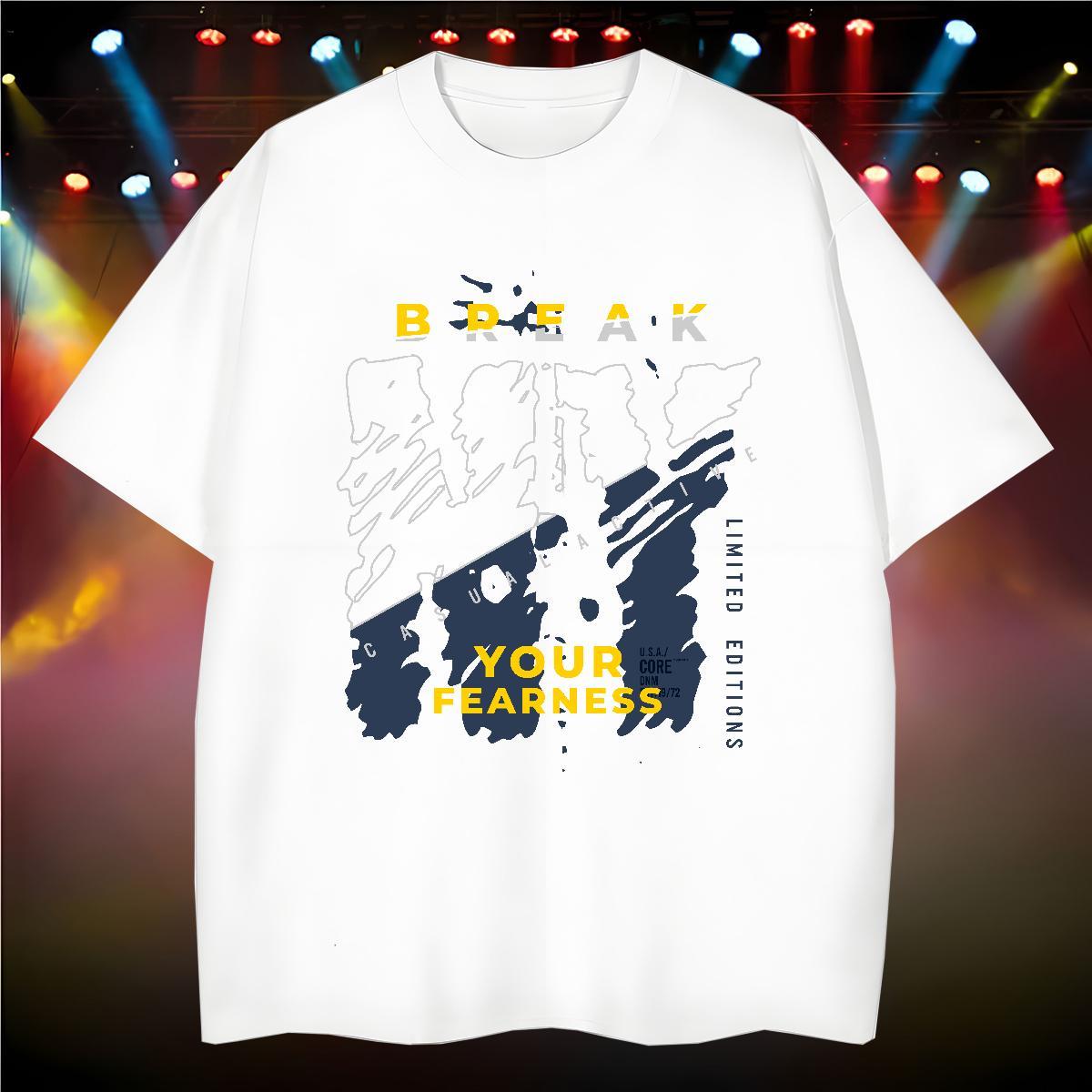 Brand Street wear Hip Hop Tshirt for Man Woman gun Breathable Short Sleeve 230g Cotton T-Shirts for Men Designer Cartoon Print Tees Shirts