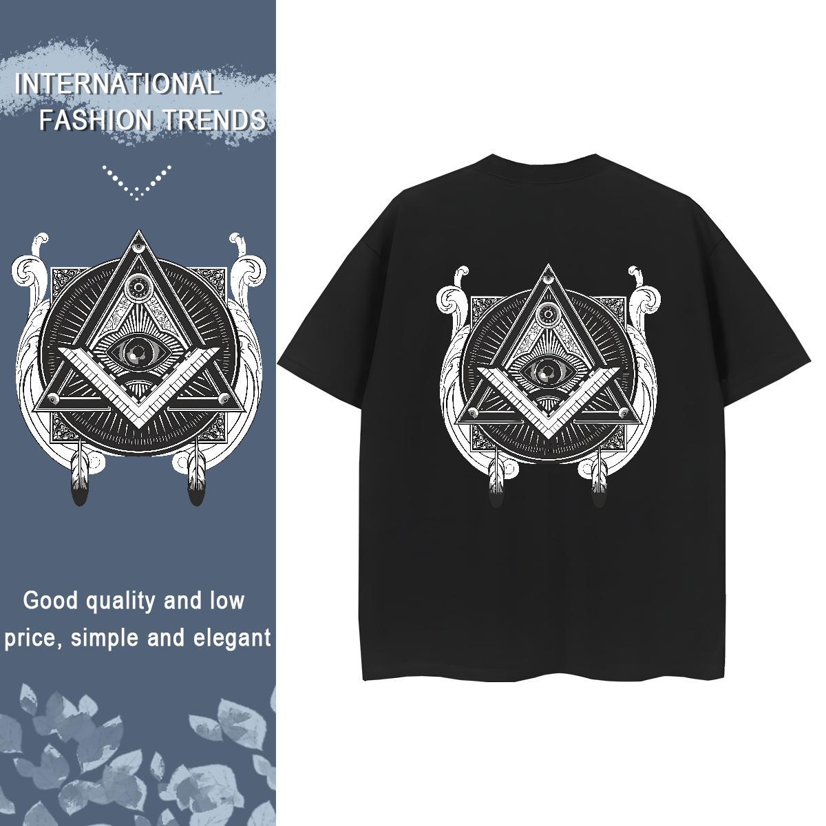TOP Quality Womens T Shirts 100% Cotton 230g Crew Neck Breathable Street Casual eye of the devil Women Tshirts Unisex Custom Printing Clothes Shirt