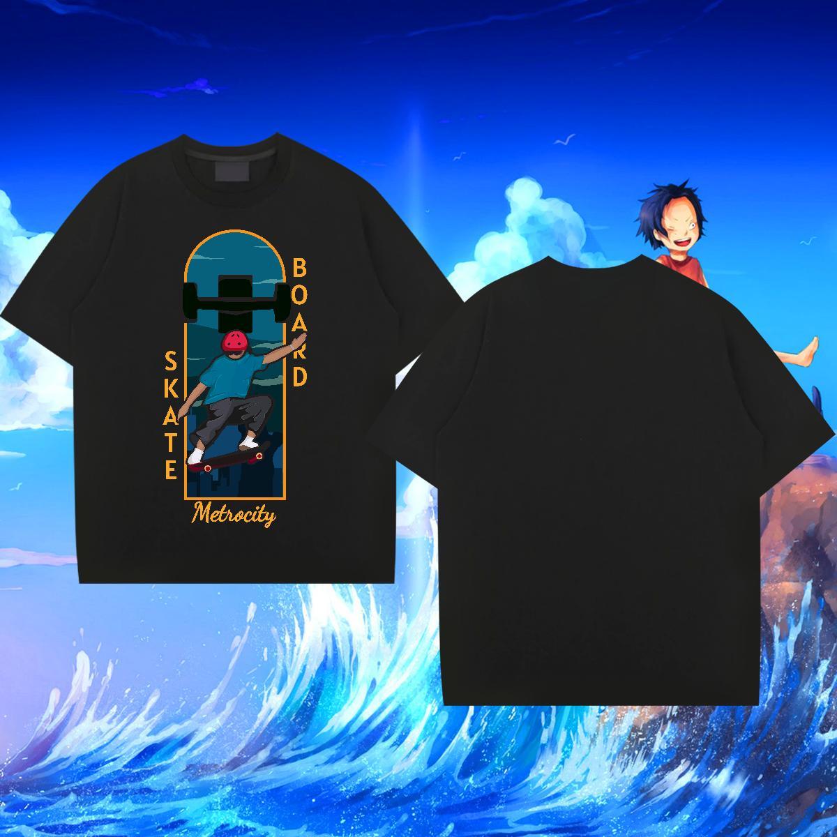 Soft Men Clothes T-Shirt Daily Wear 230g Pure Cotton DIY Breathable Crew Neck skateboarding Man T Shirts New Arrival Tops Shirt