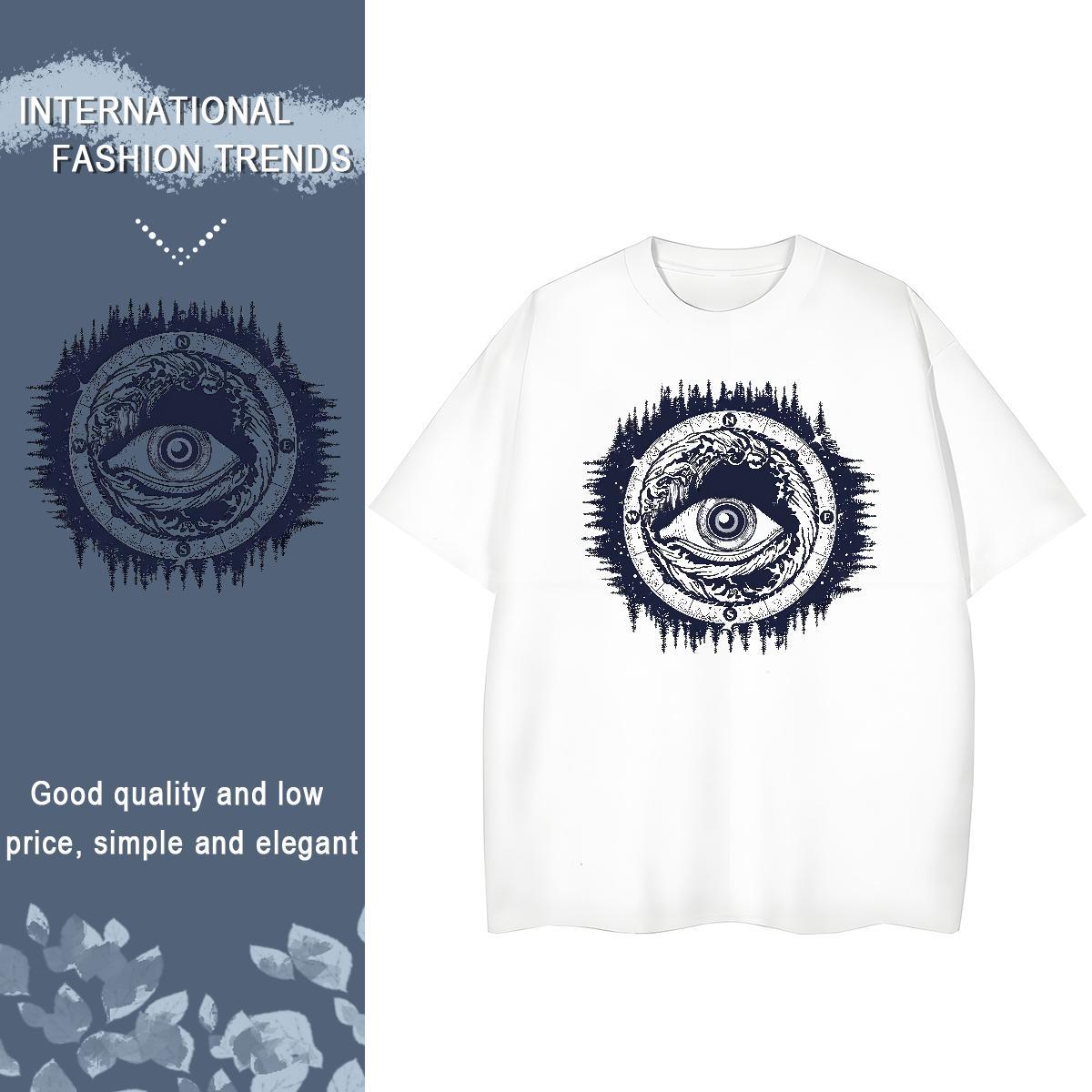 Fashion T shirt 230g 100% Cotton Short sleeve Soft Casual Sport eye of the devil Women Tshirts Popular Custom Print Oversized Polos