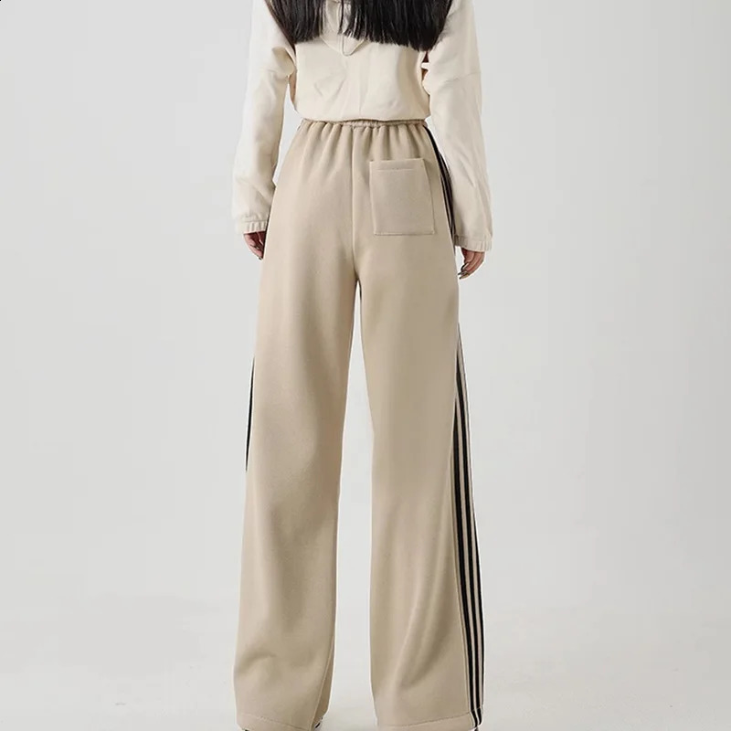 HOUZHOU Sweatpants Side Striped Kpop Sports Pants Joggers Women Grey Trousers Female Loose Casual Korean Streetwear Hip Hop 240821