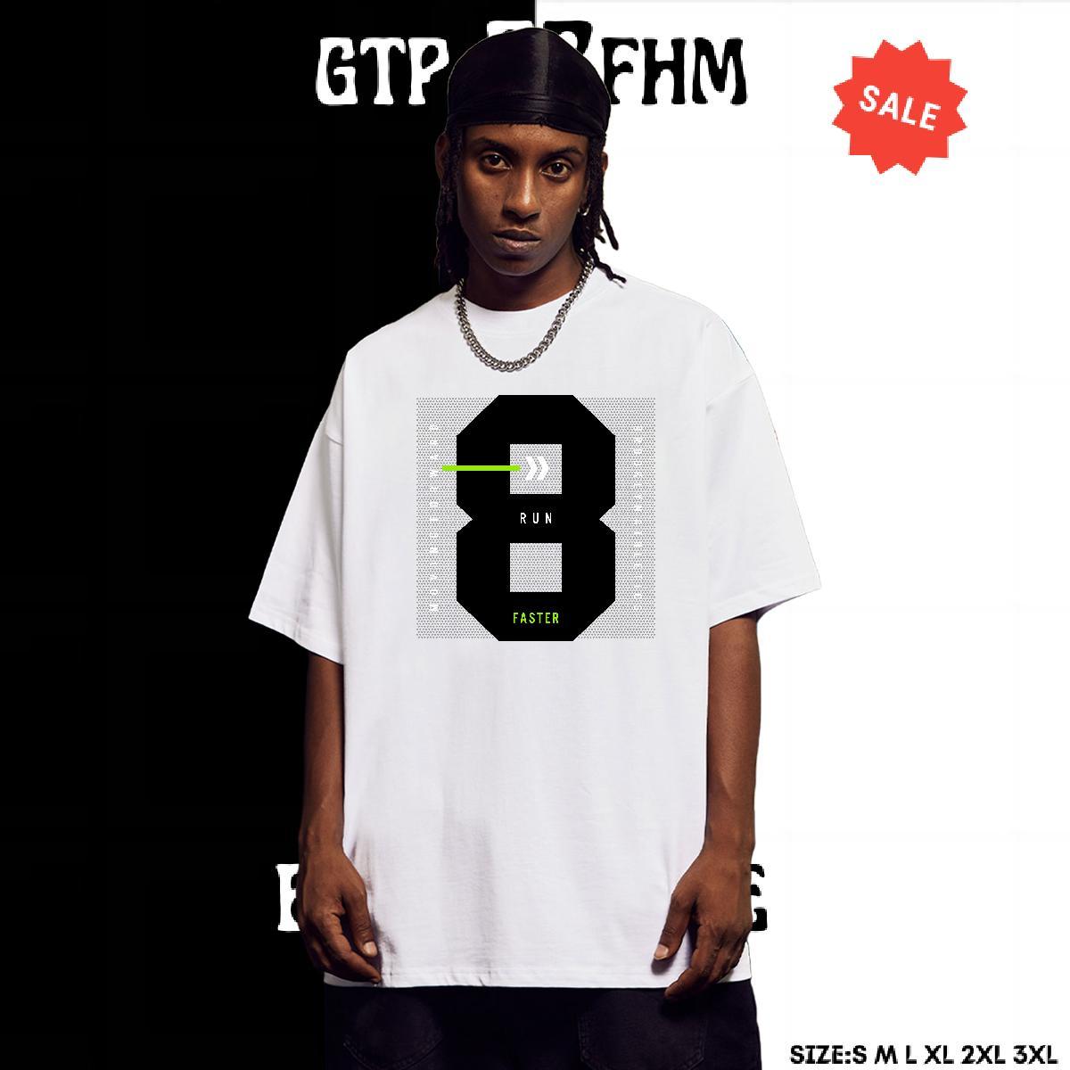 Cool Men Tshirts Summer Casual 230g Pure Cotton Cartoon Print Round Neck Short Sleeve letter T-Shirts for Men DIY Polos