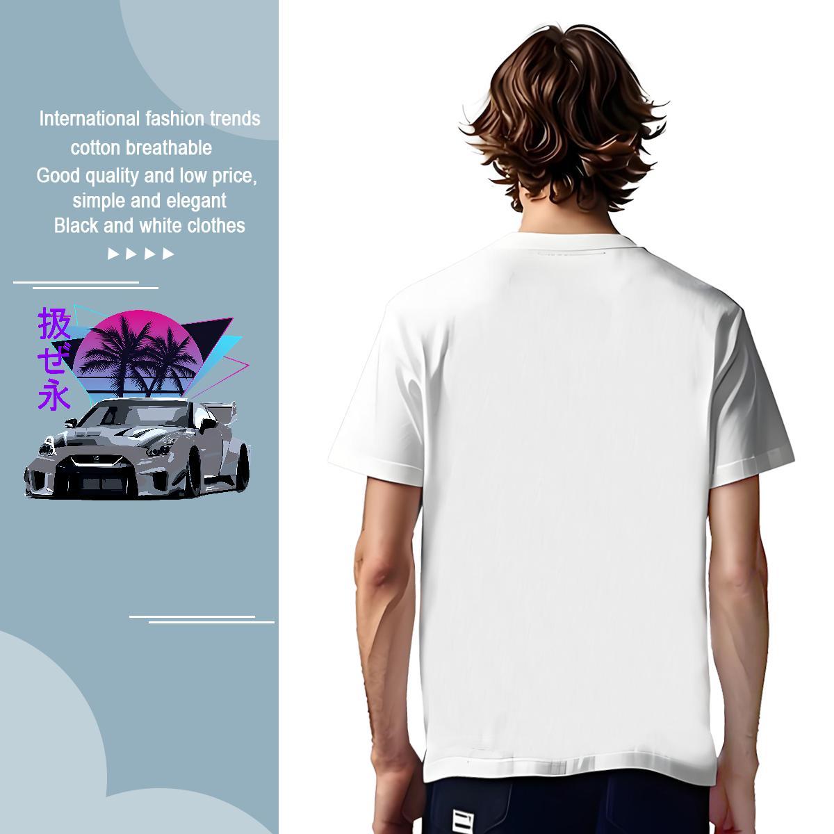 Unisex car T-Shirts for Men Casual Daily Wear Men Tshirts 230g Cotton Stylist Round Neck Short Sleeve Custom Printed Tees Shirts