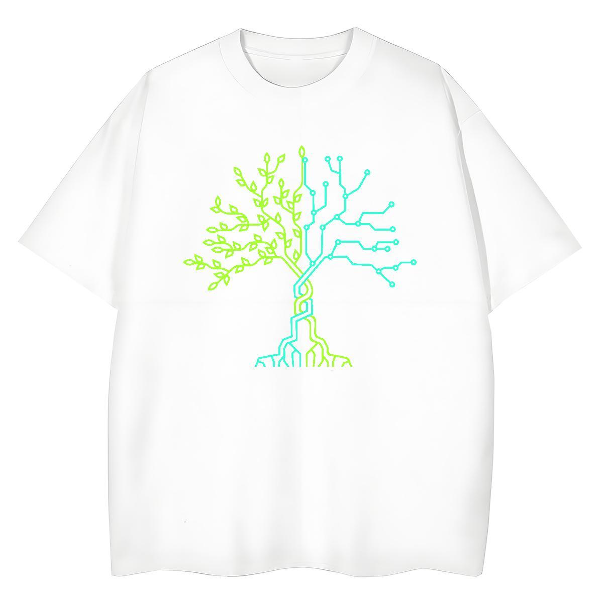 Fashion T-Shirts Round Neck Short Sleeve 230g Cotton Womens Tshirts Oversized L-4XL tree Hip Hop Street Designer Nice Clothes Shirt