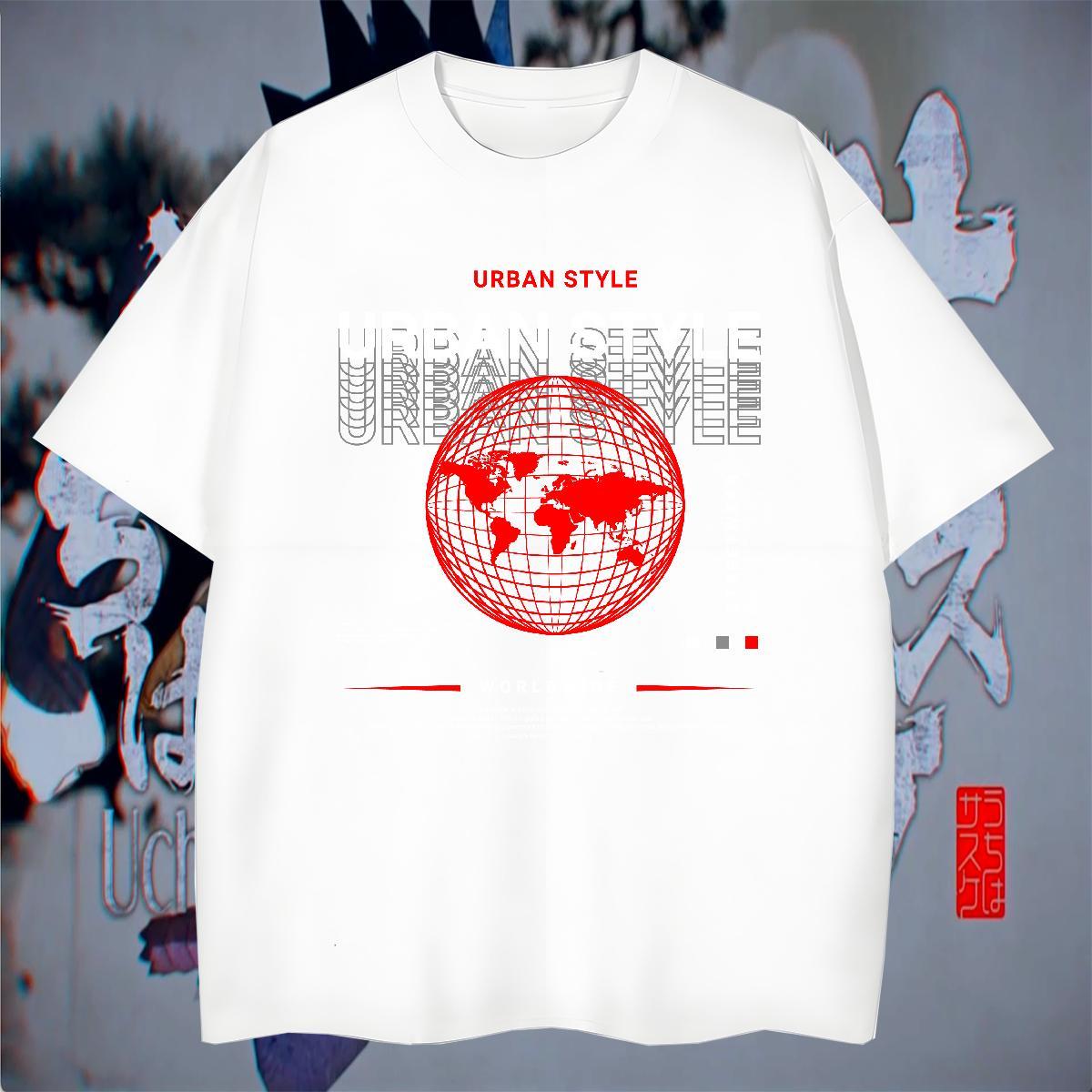 TOP Quality Men Tops Tees Hip Hop 230g Cotton Asian Size Round Neck Short Sleeve earth Men T Shirts Fashion Designer Tops Shirt