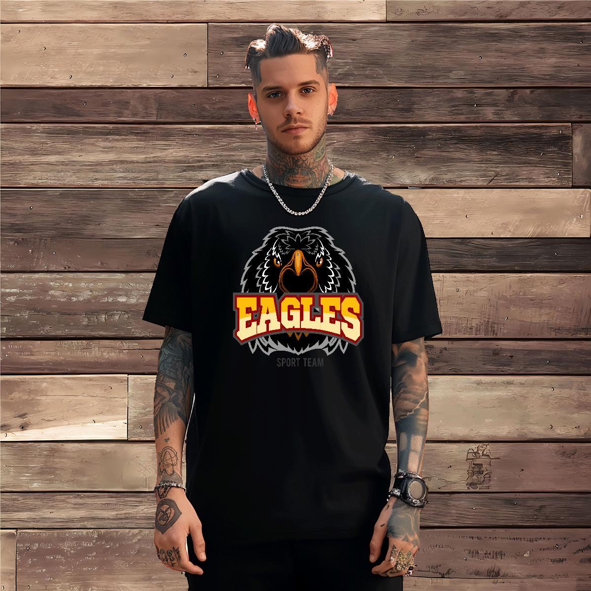 Designer eagle T-Shirts for Men Beach Tshirt for Man Woman 230g 100% Cotton Classic O Neck Short Sleeves Custom Printing Clothes