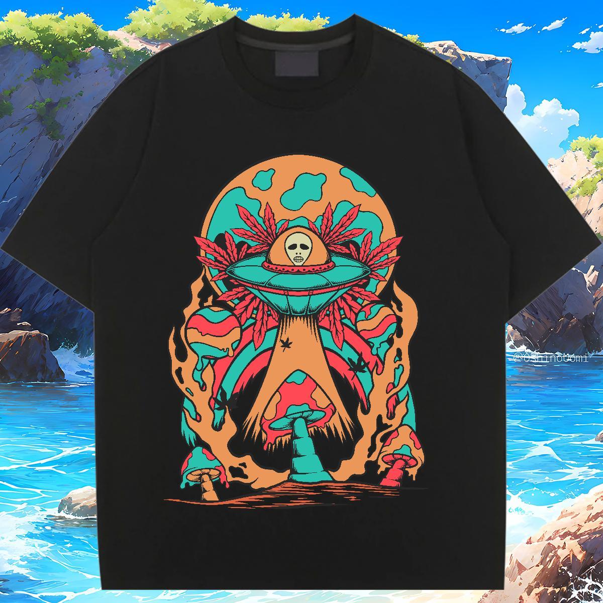 2024 DIY Womens T Shirts Breathable Soft 230g 100% Cotton Couples T Shirts Custom Cartoon ET Street Wear Brand Tee Shirt