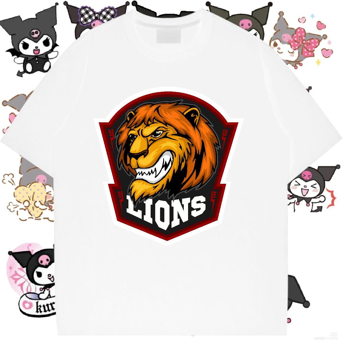 2024 Woman T Shirts Crew Neck Breathable 230g Pure Cotton Tshirt for Man Woman Oversized L-4XL lion Street Casual Lady Top Shirts