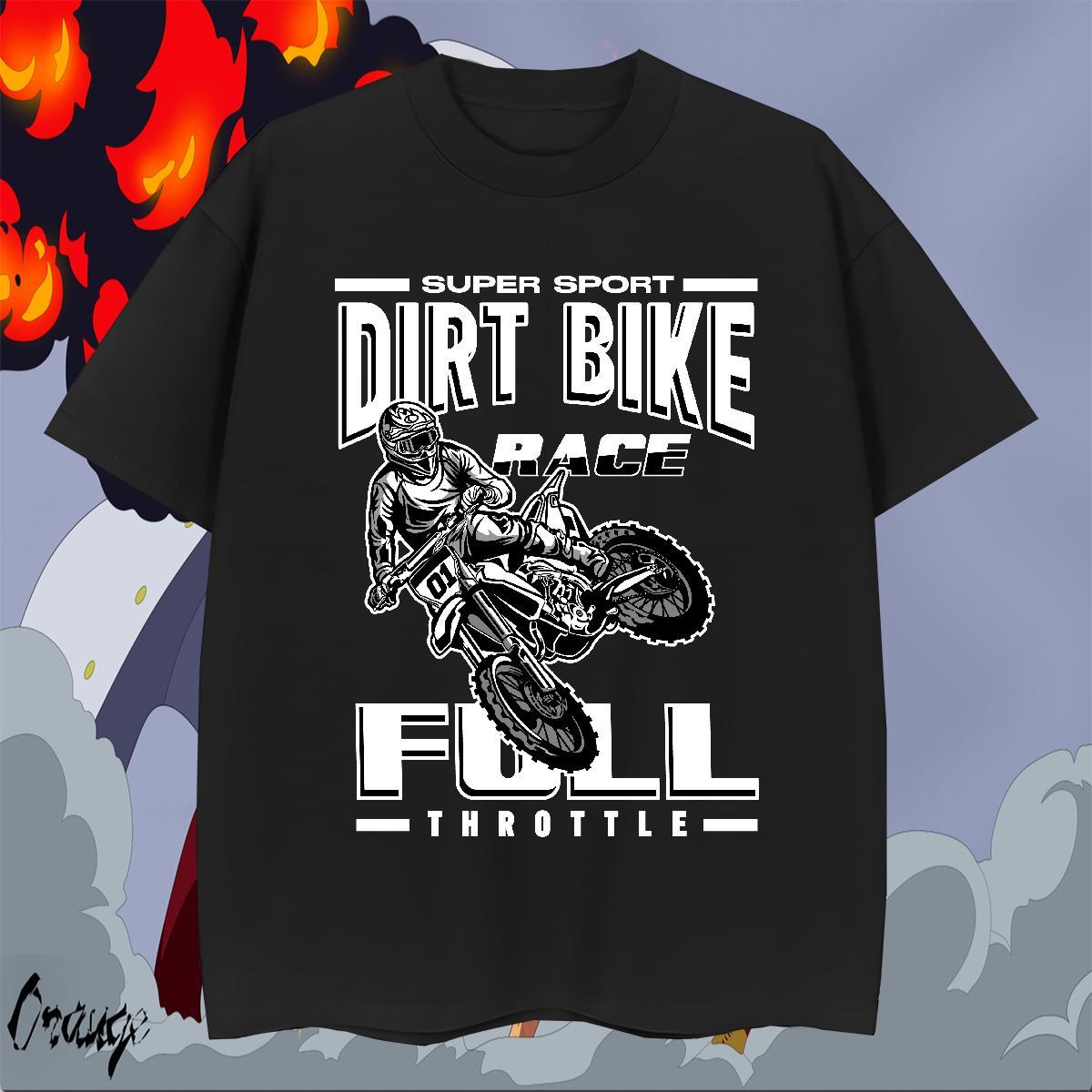 Designer Tshirts Street wear Hip Hop 230g Cotton DIY Printed Breathable Short Sleeve motorbike T Shirt For Man 2024 New Tops Shirt