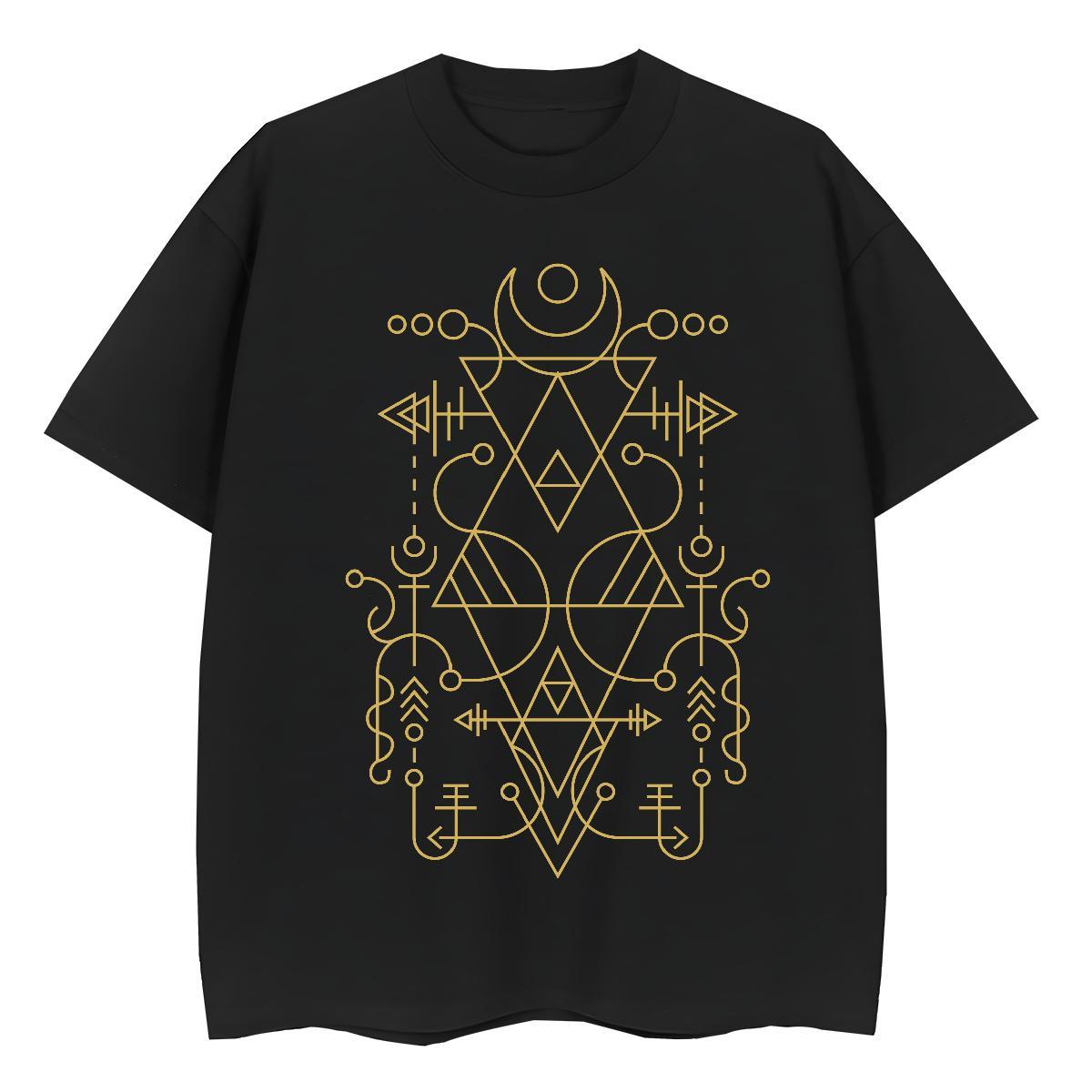 5A Tshirt for Man Woman 230g Cotton Geometric line Hip Hop Street T Shirts Women Breathable Short Sleeve Plus Size Cartoon Tops Tees