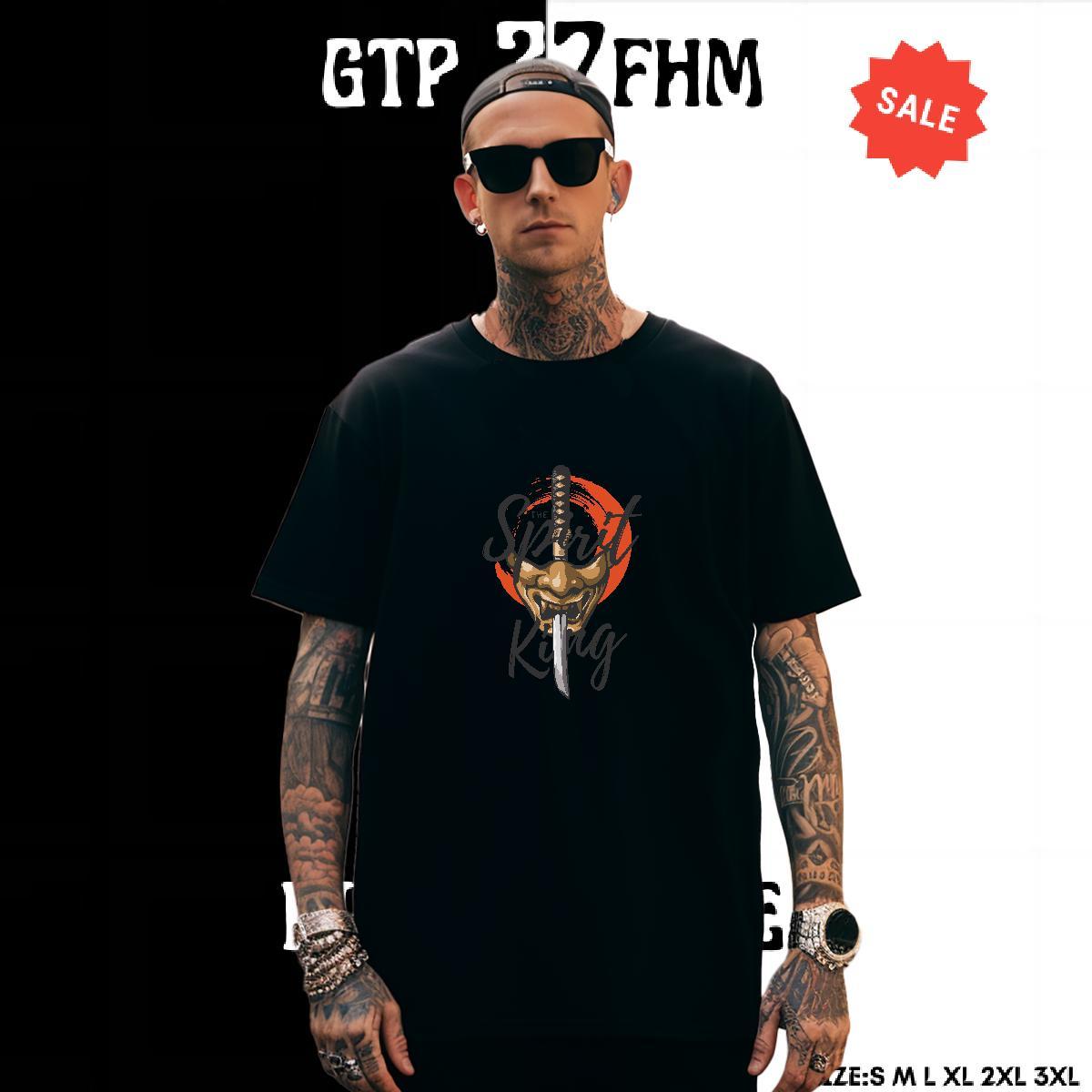 Wholesale Men Tshirts Sport 230g Cotton Skull Crew Neck Half of the face T Shirt For Man Designer Fashion Tees Shirts