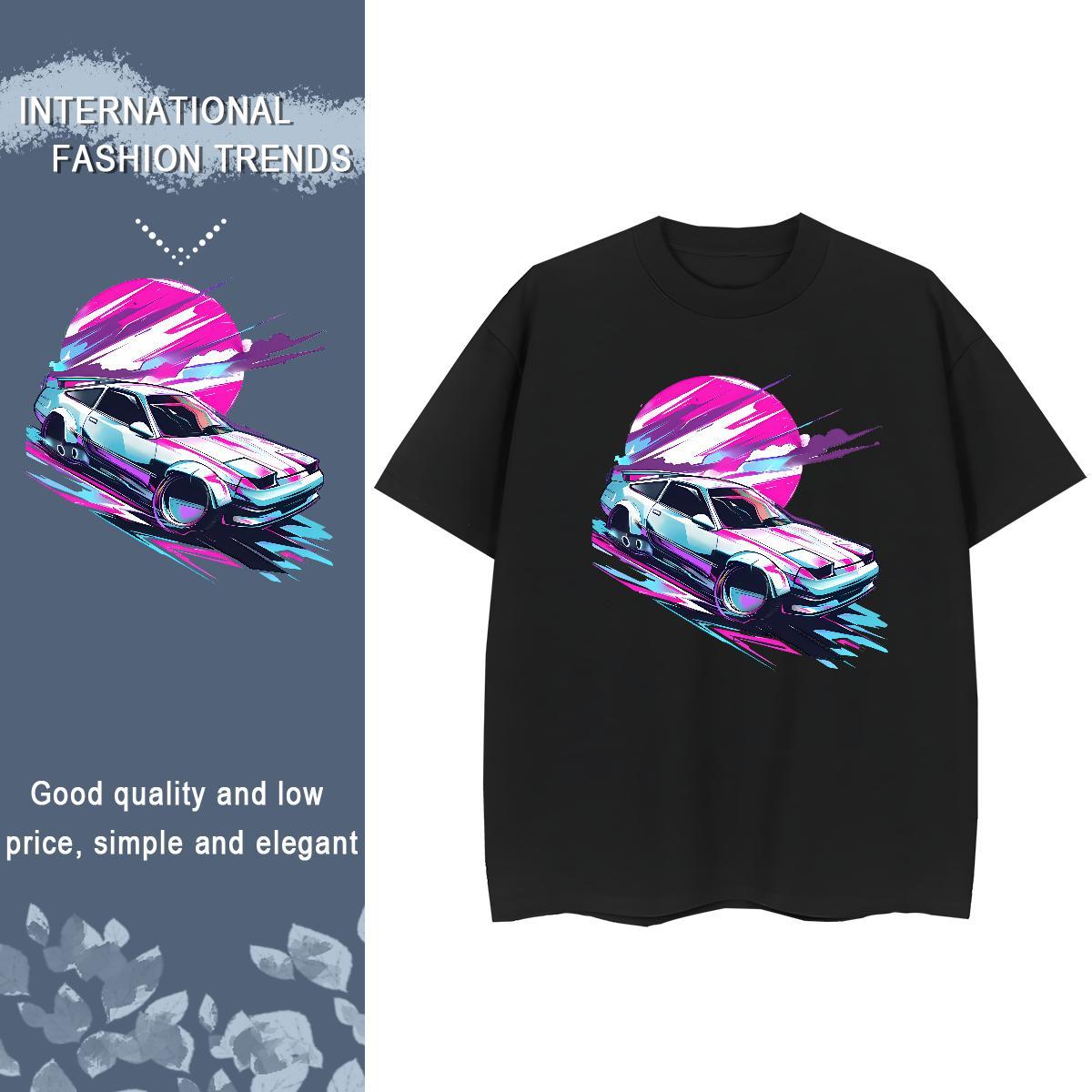 Stylist T shirt 230g Cotton Breathable Crew Neck Street Wear sun Couples T Shirts Lady DIY Printed Top Tees