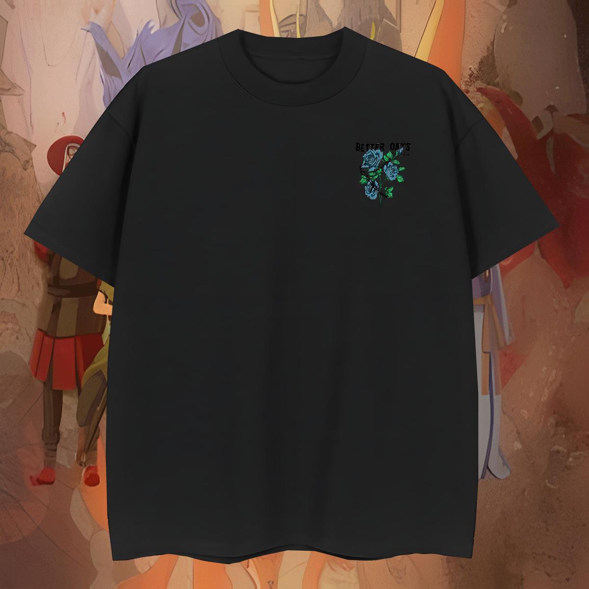 Brand Men Clothes T-Shirt Hip Hop 230g 100% Cotton Custom Big Size Breathable Short Sleeve flower Man T Shirts New Designer Tops