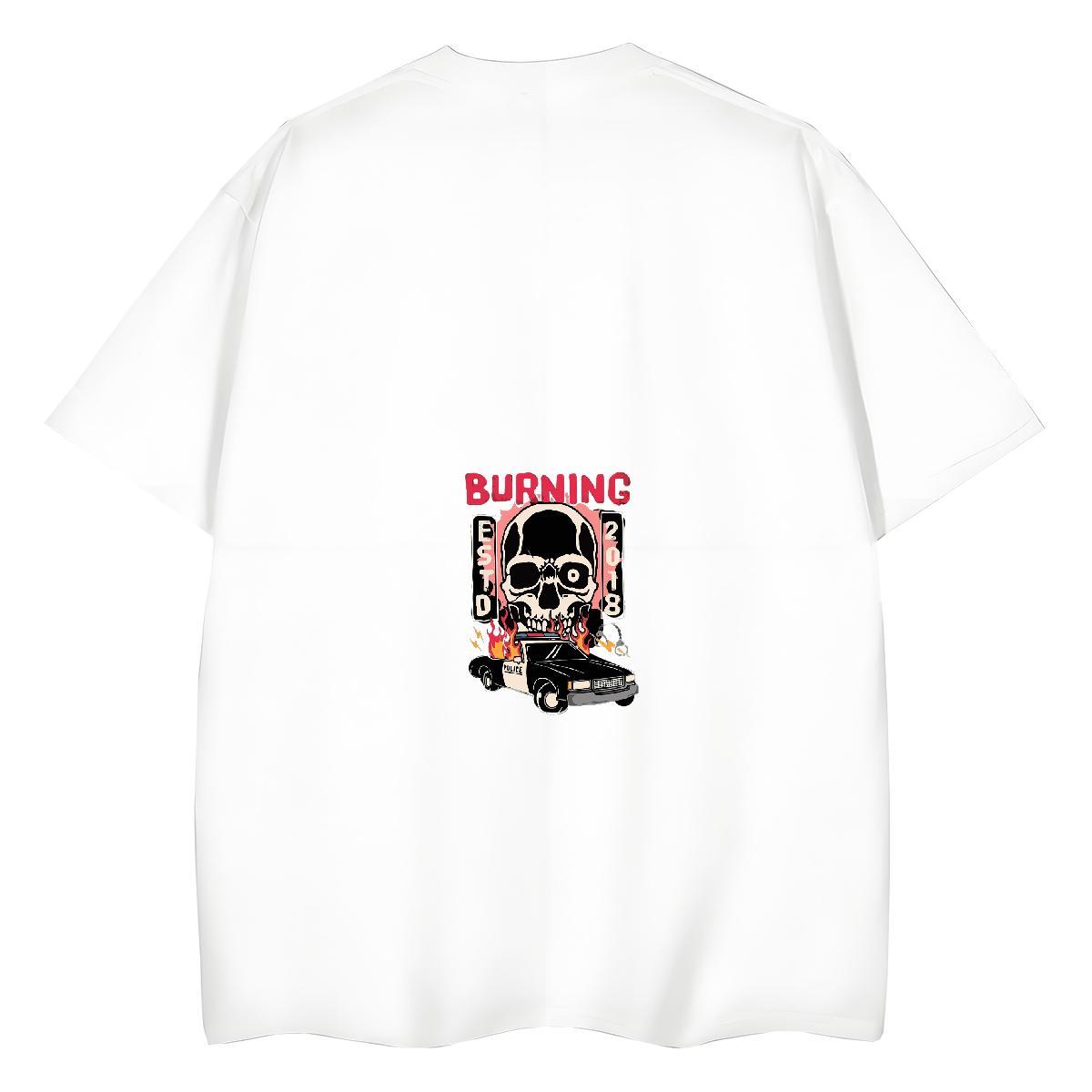 TOP Quality Woman T Shirts 230g Pure Cotton Breathable Soft Sports Casual skull Women Tshirts Loose Customized Print Tops Shirt