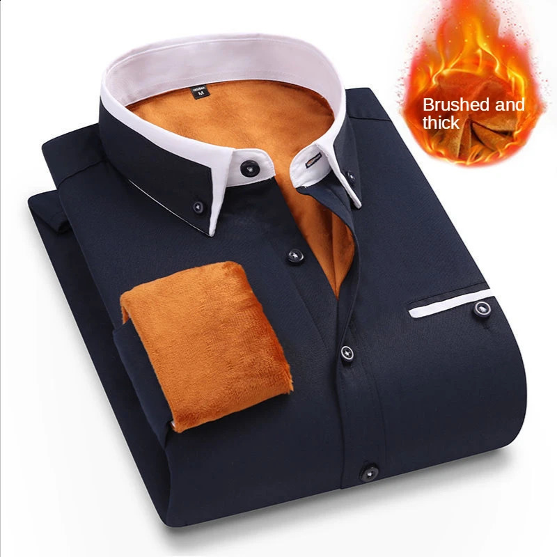 Matching Shirt Collar Business Professional Non-Ironing Mens Long-Sleeved Wedding Shirt Man Slim Fit Thin Oversized Shirt M-5XL 240822