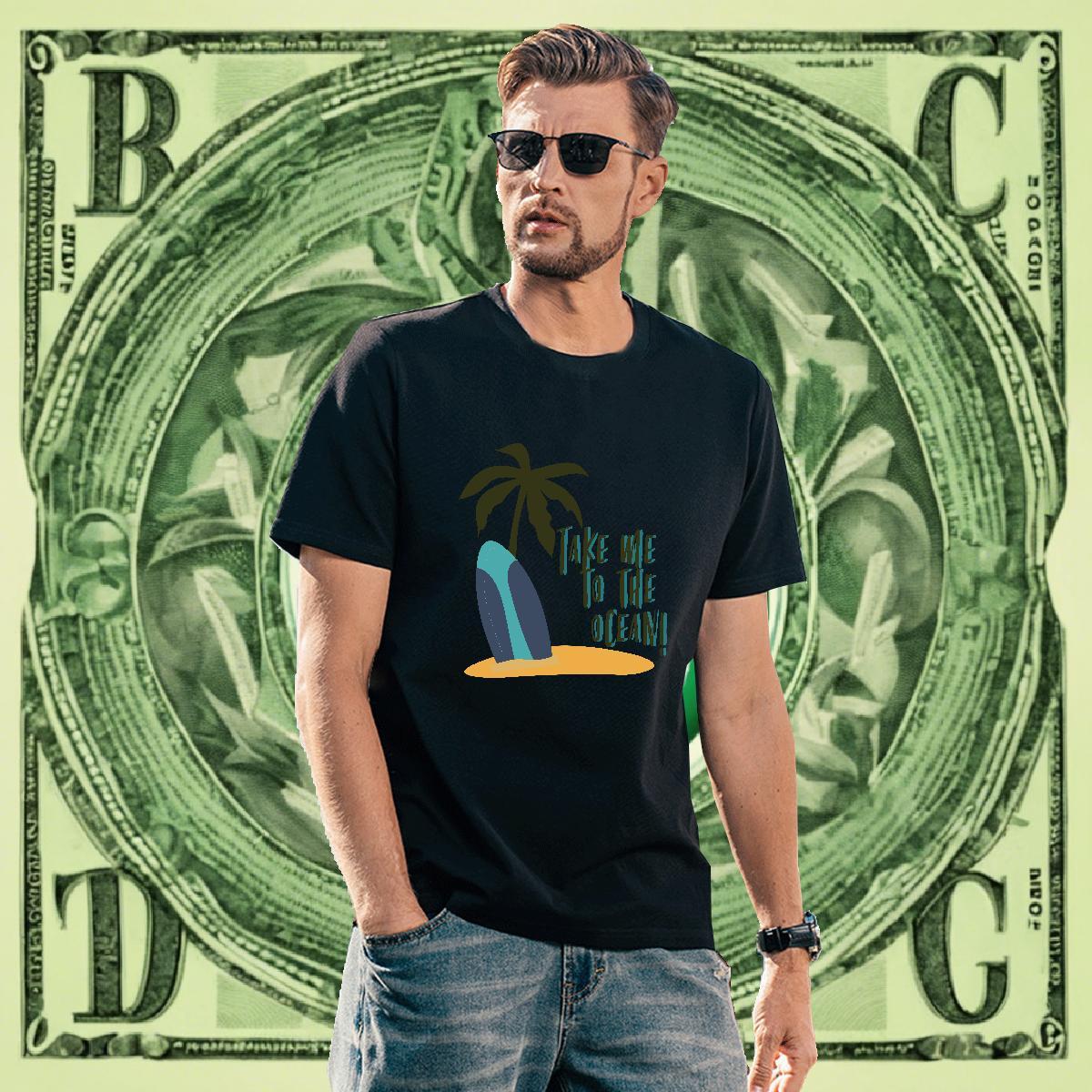 Designer Tshirts Sport 230g Cotton Customized Breathable Crew Neck sea T shirt Fashion Designer Tees Shirts