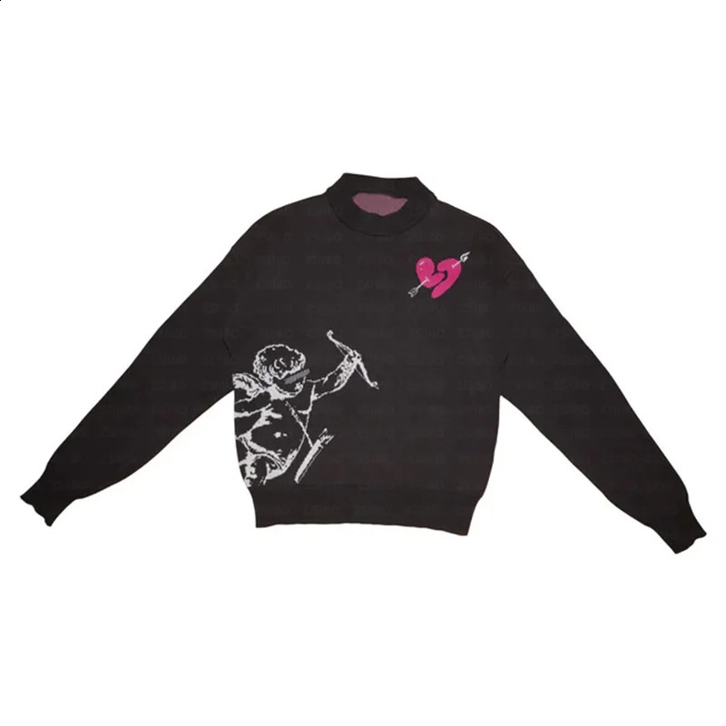 Hip Hop Street Gothic Wool Retro Pullover Sweater Knitted Womens Y2K Harajuku Punk Kpop 240821