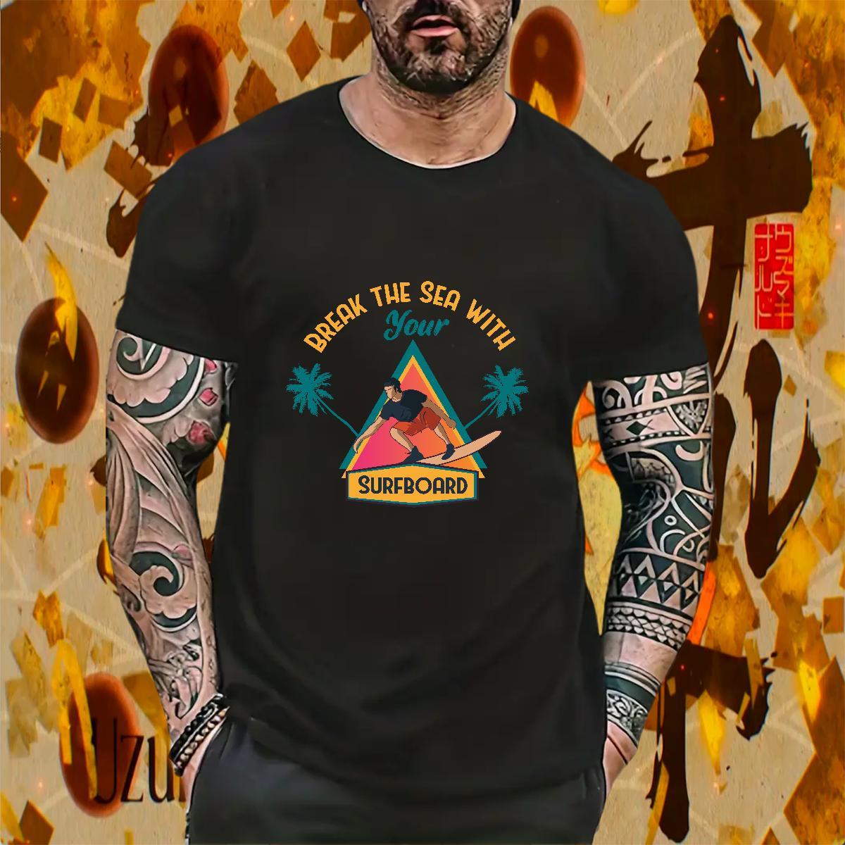 Classic Men Tees Casual 230g Cotton Cartoon Print Pure Cotton man Man T Shirts Fashion Design Tops